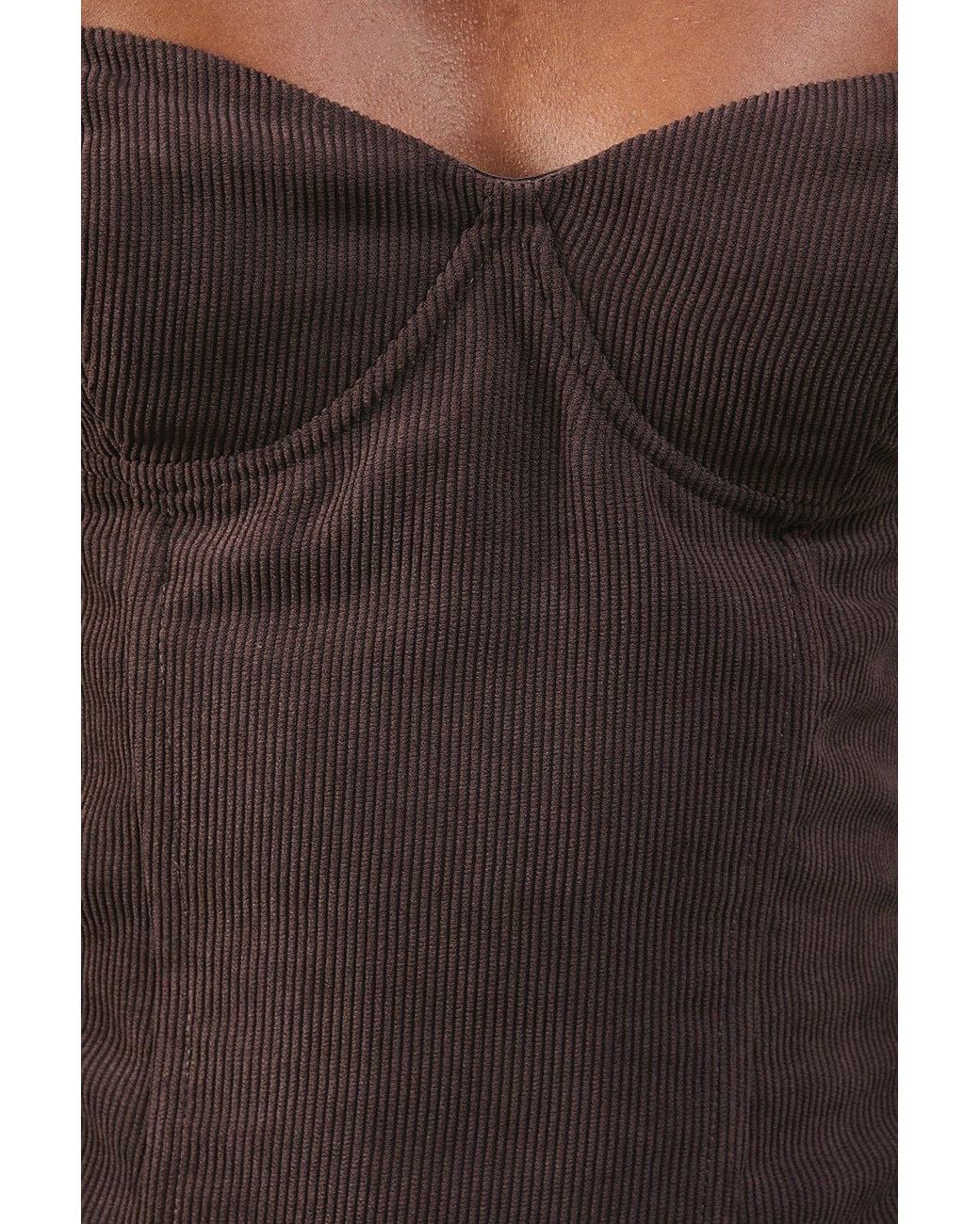 Warehouse Gray Cord Bustier Top