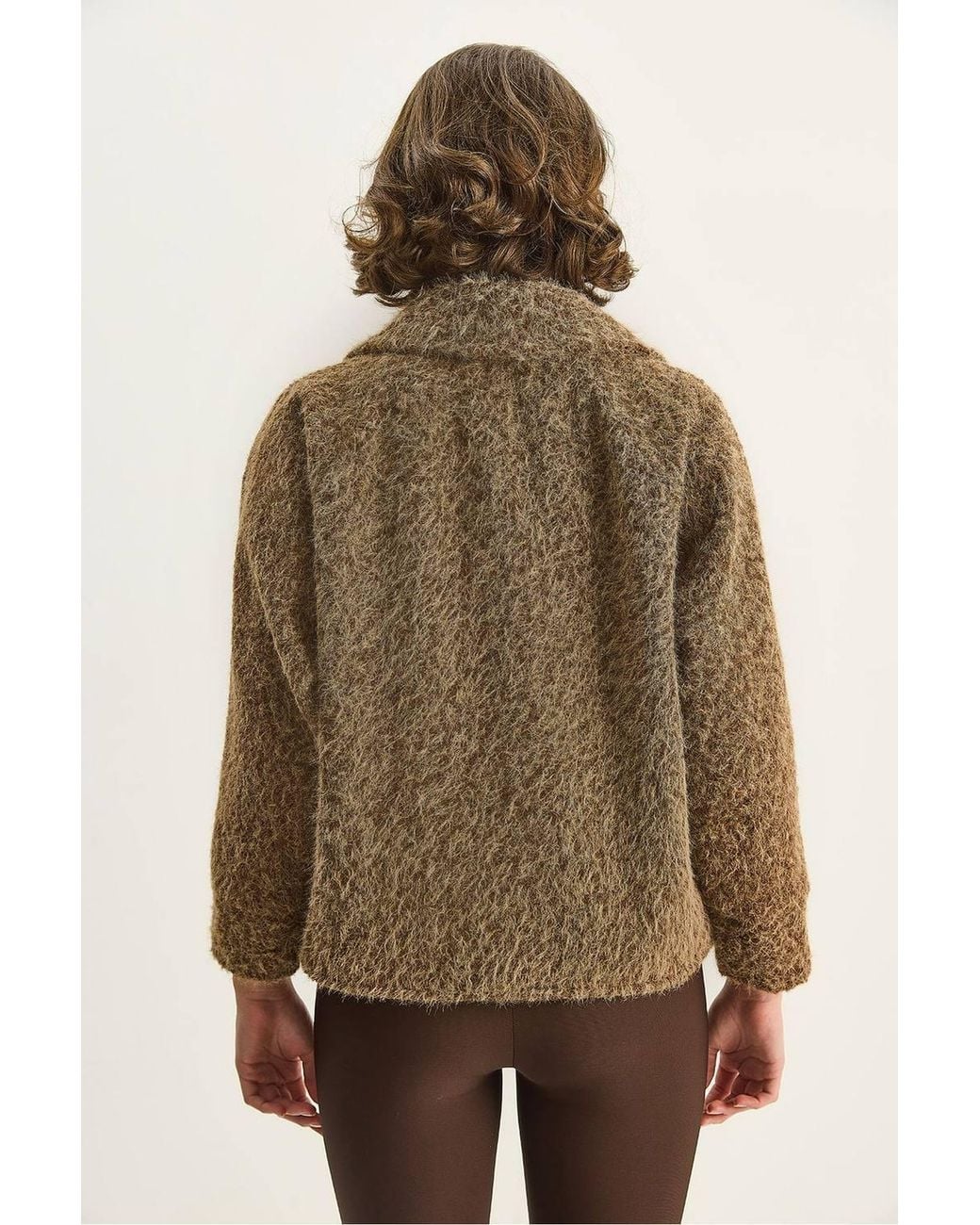 Bianco Lucci Natural Coat With Belt Detail