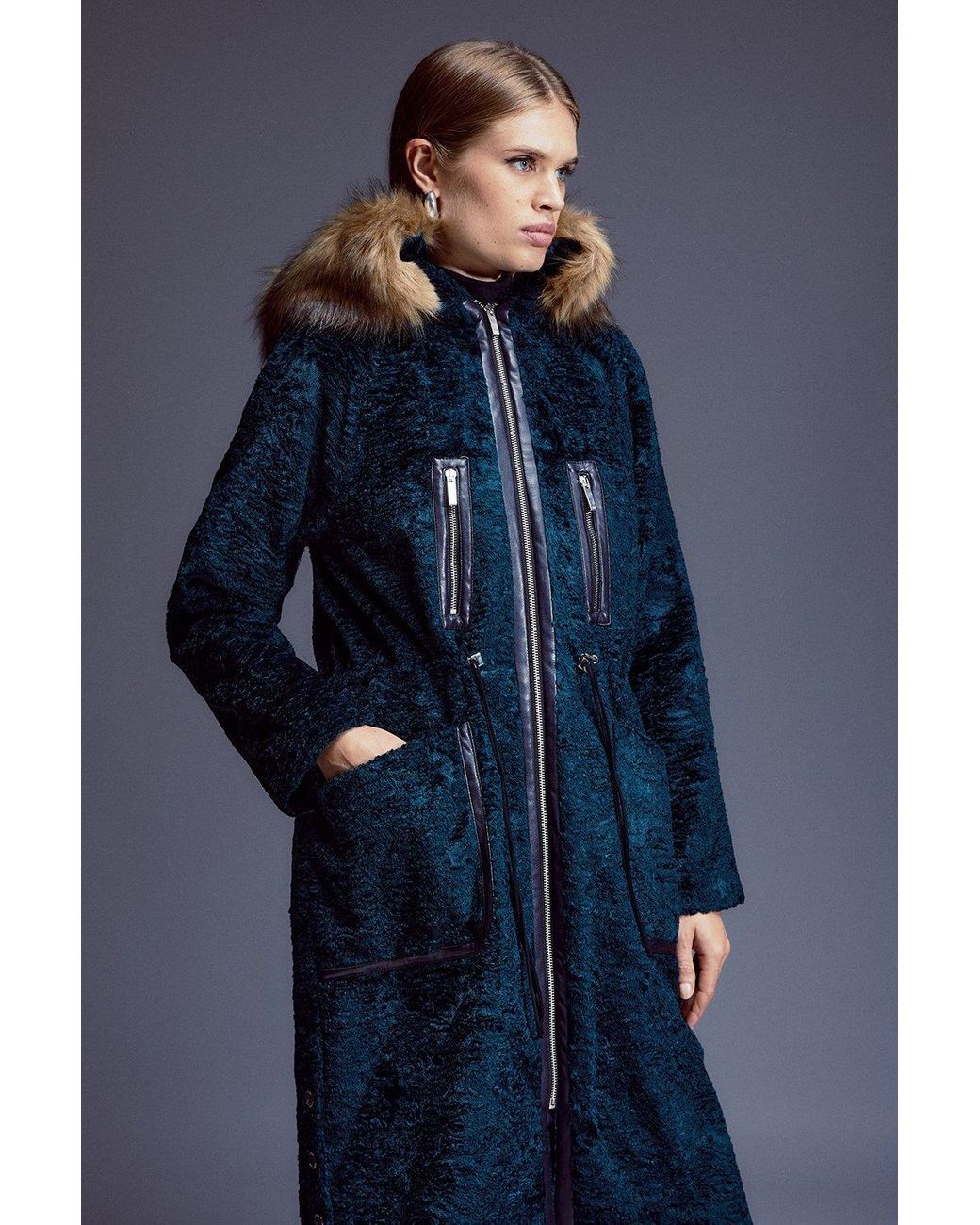 Karen millen shop pony fur coat