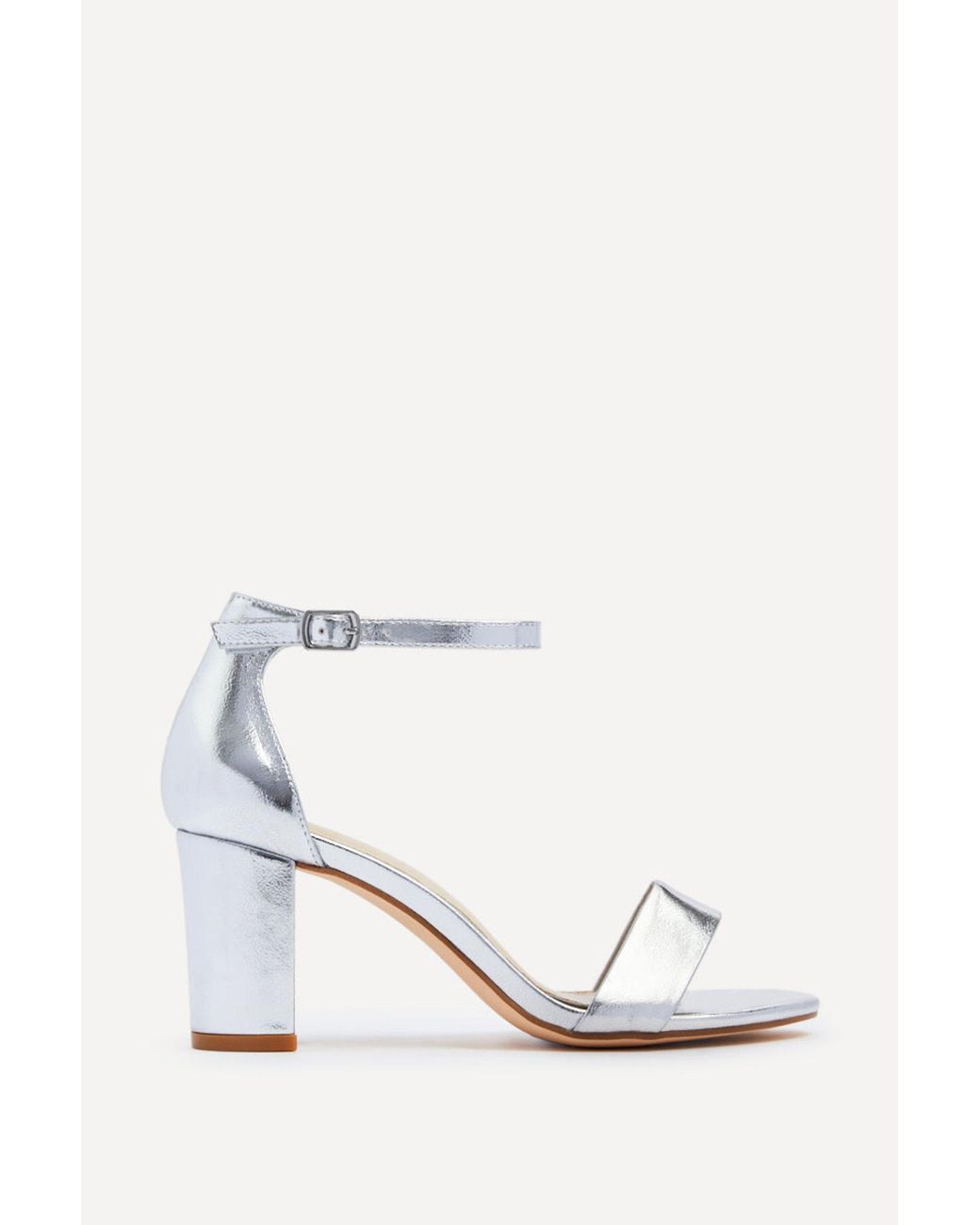 Linzi White Legacy Wide Fit Faux Leather Block Heels