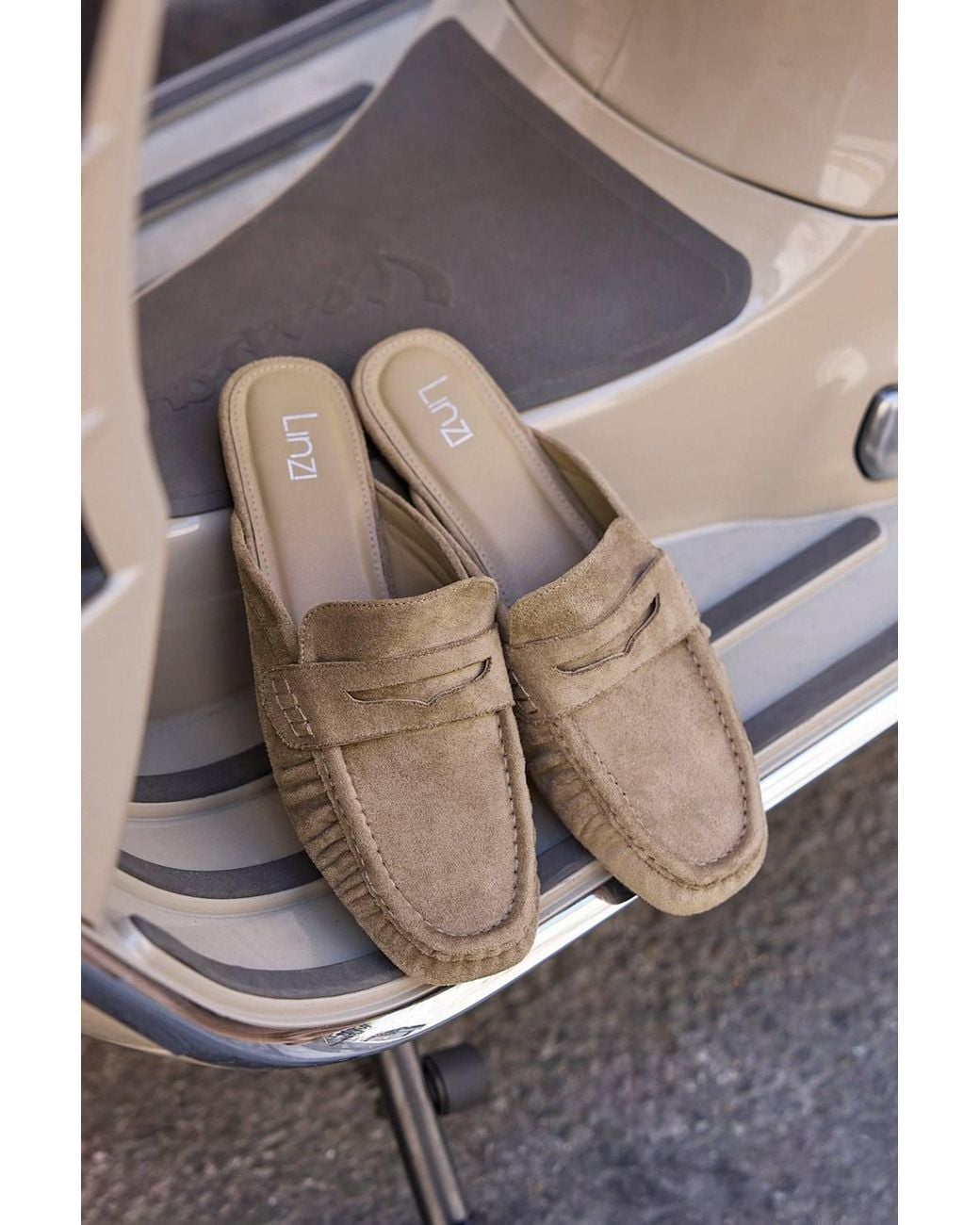 Linzi Gray Journal Ruched Square Toe Mules