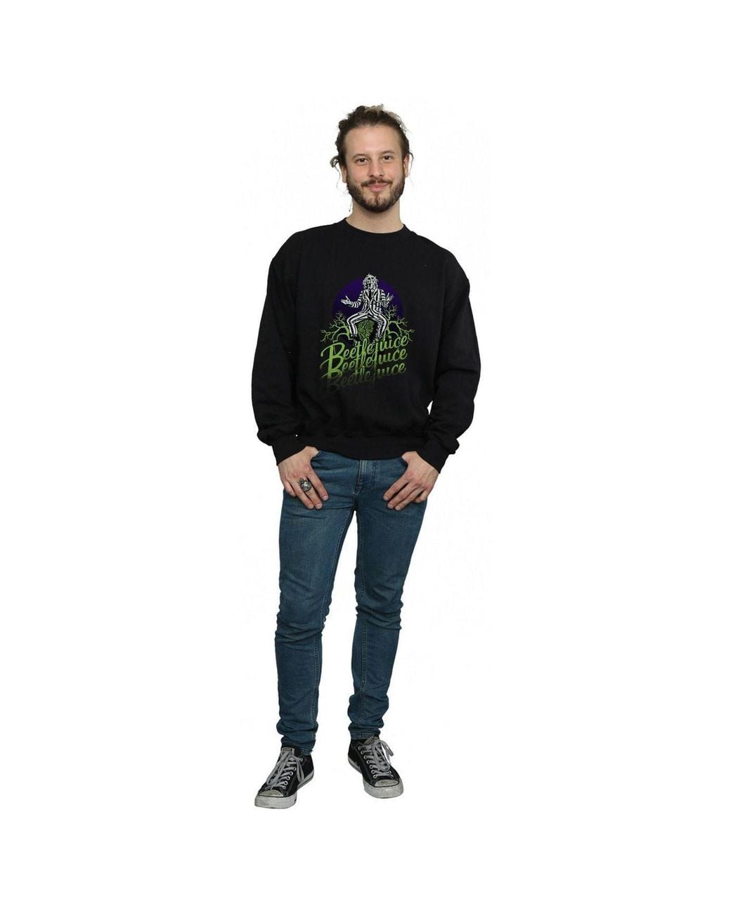 Beetlejuice Black Faded Pose Sweatshirt for men