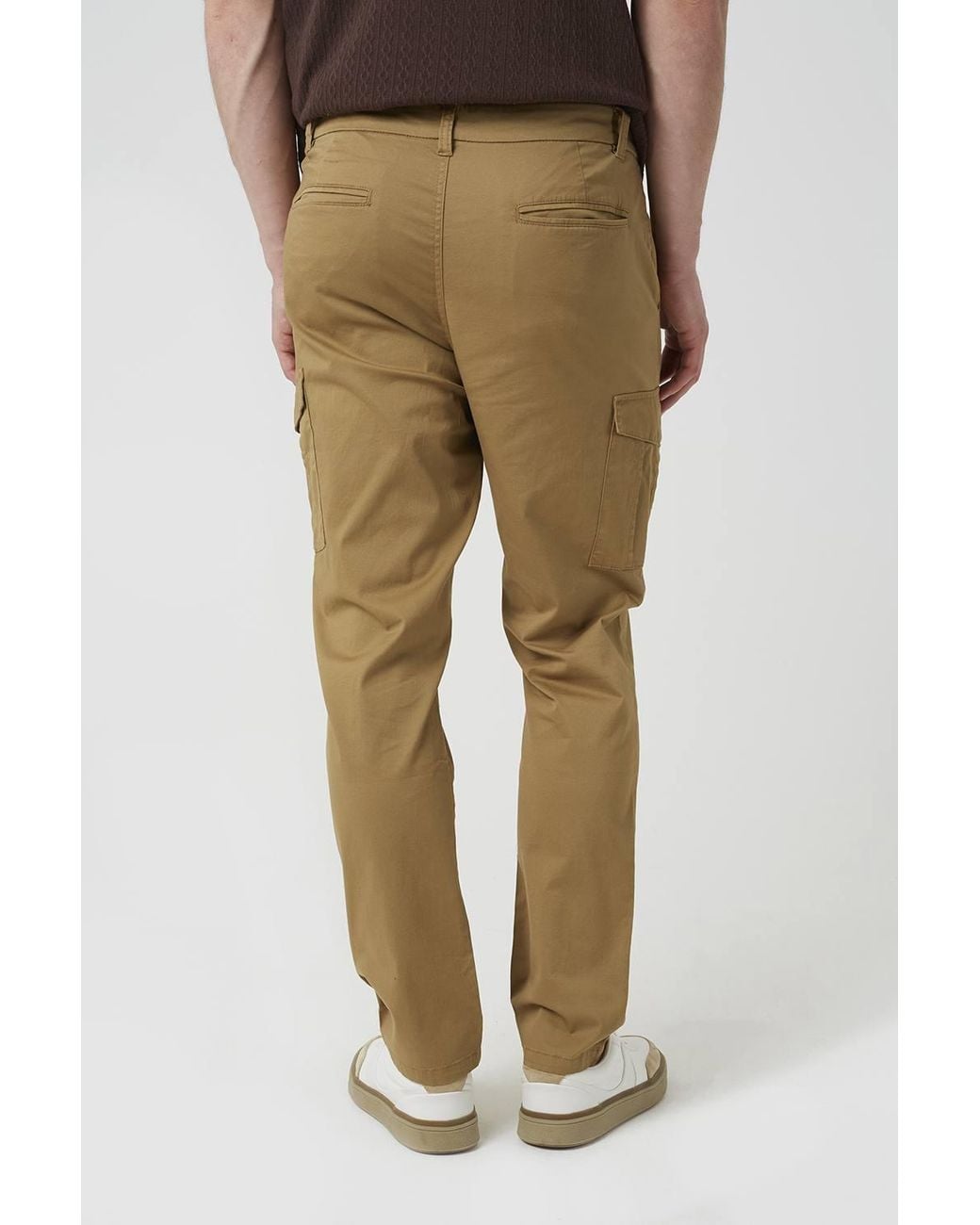 Brave Soul Natural Cotton Twill Cargo Style Chino Trousers for men