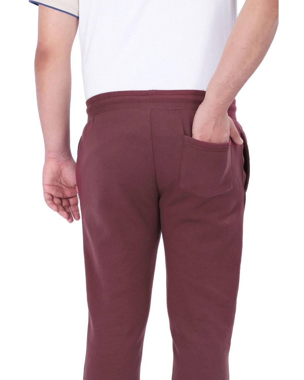 Smart Living Red Slim Leg Joggers With Cuffed Hem & Pockets for men