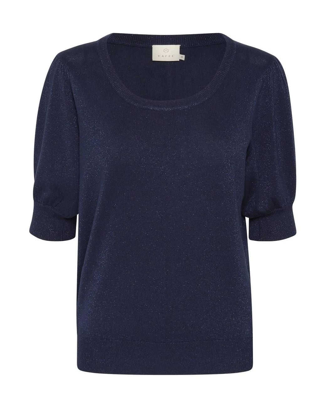 Kaffe Blue Regina Round Neck Half Sleeve Pullover