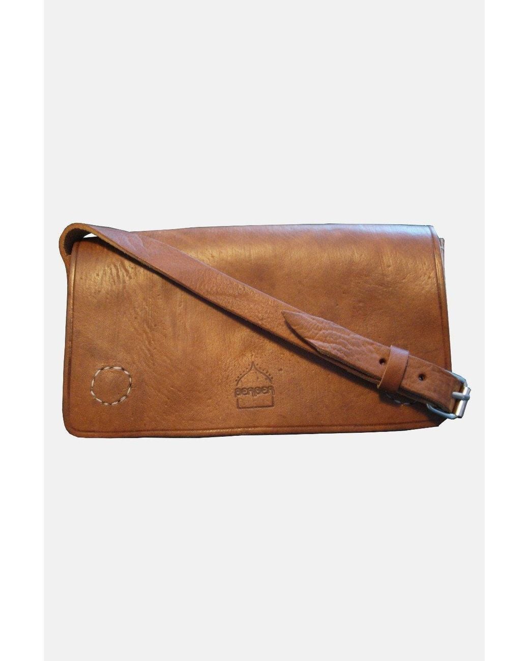 Berber Leather Brown 'The Kenitra' Leather Shoulder Bag