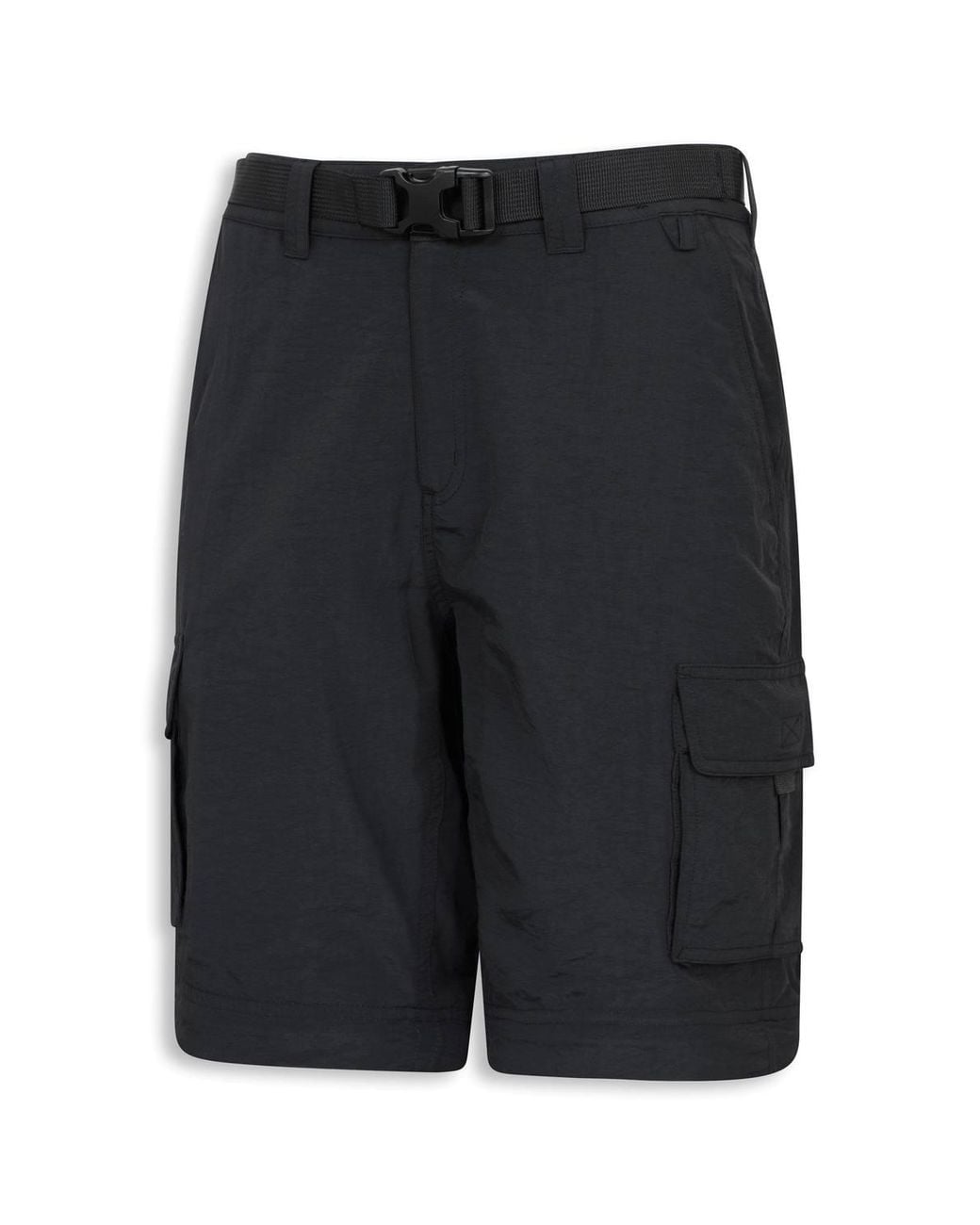 Mountain Warehouse Black 'Camp' Lightweight Short Length Convertible Zip-Off Cargo Trousers