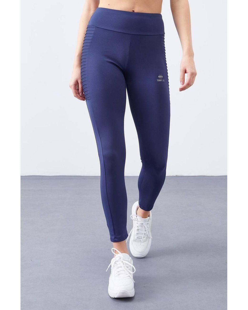 TOMMY LIFE Blue High-Waist Slim-Fit Leggings