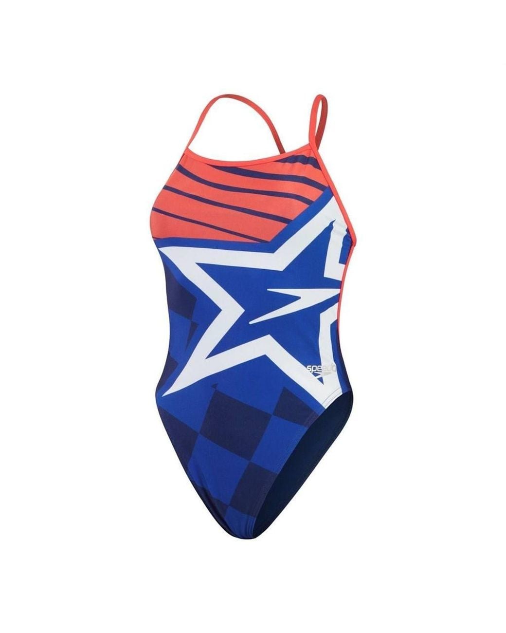 Speedo Blue Placement Star One Piece Swimsuit