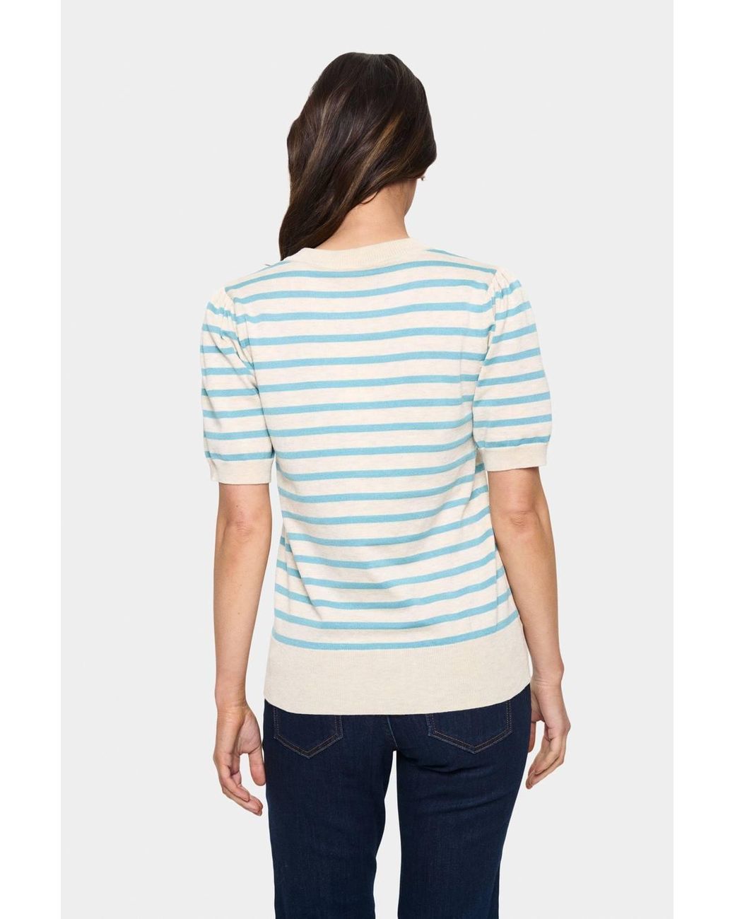 Saint Tropez White Milasz Striped Pullover Top
