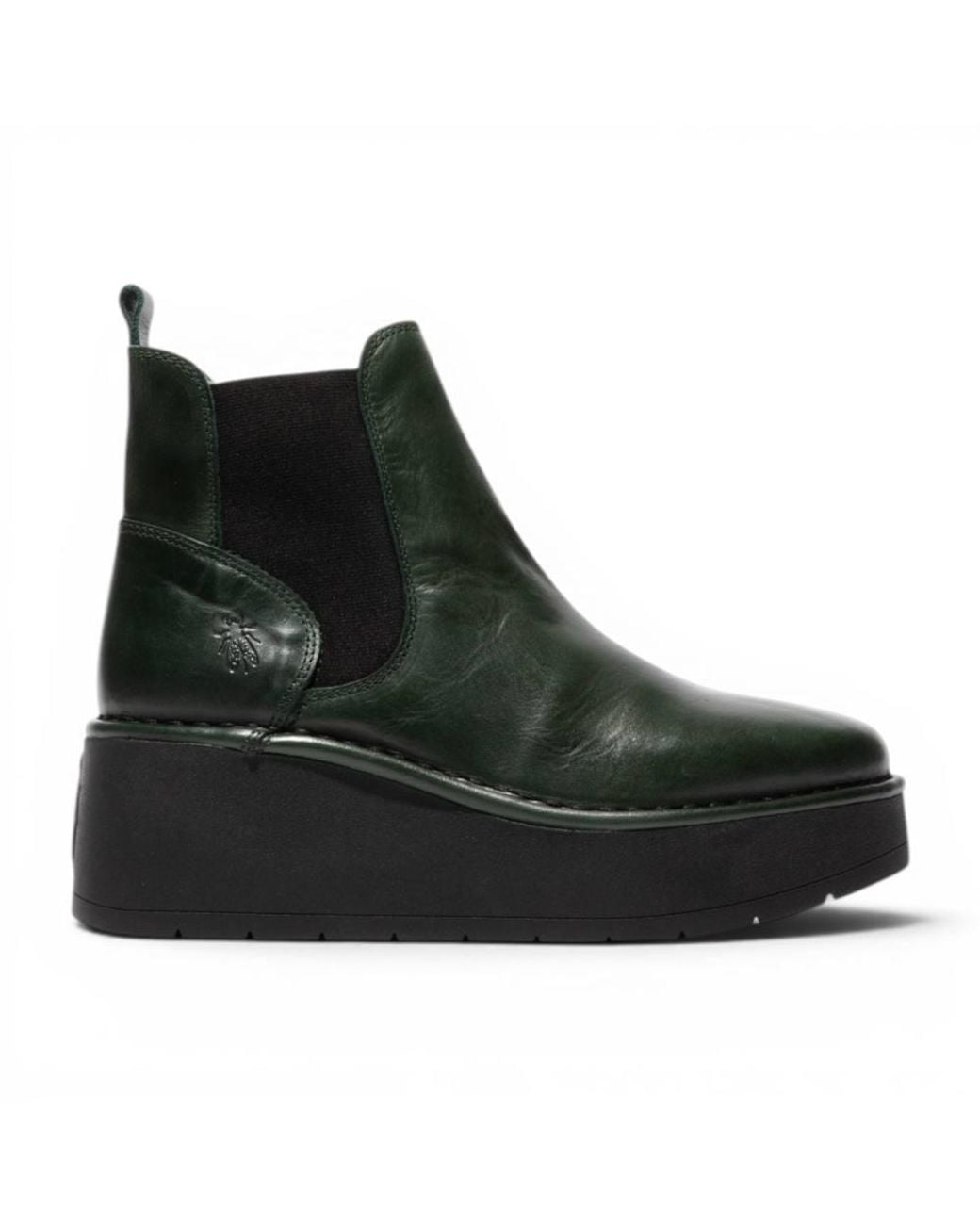 Infinity Leather Black Fly London Leather Chelsea Ankle Platform Boots
