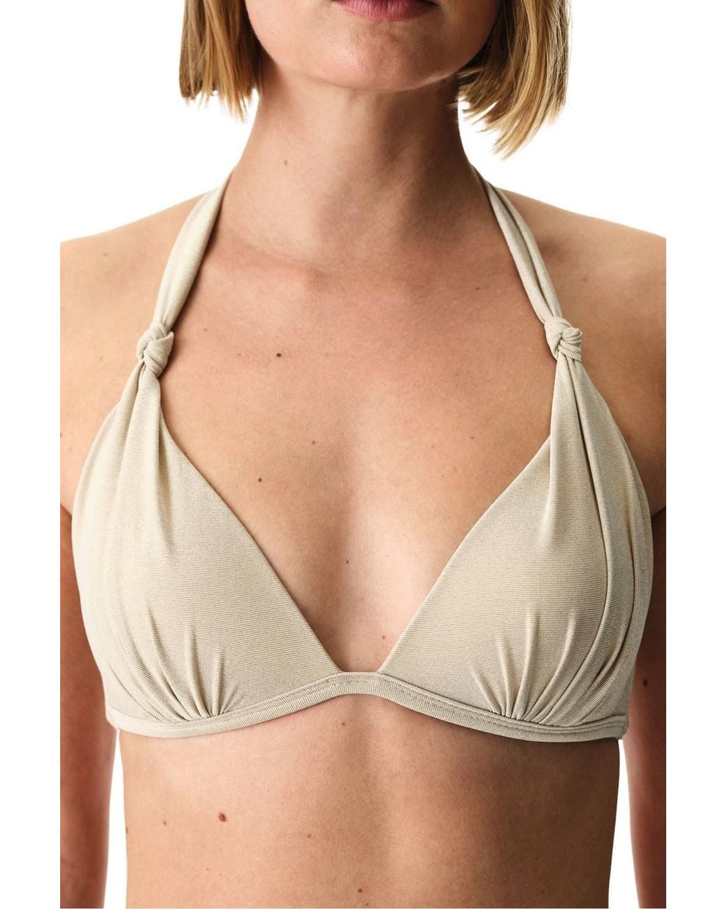 Penti Natural Devon Ruched Shimmery Bikini Top