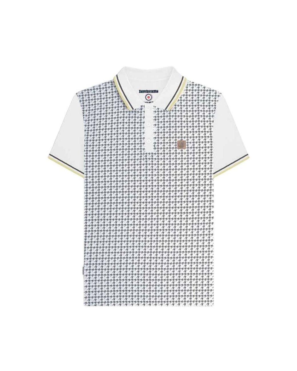 Lambretta Gray Houndstooth Polo Shirt for men