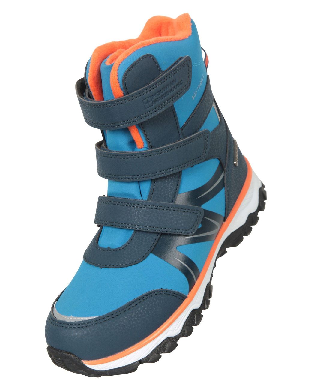 Mountain Warehouse Blue 'Slope' Non Slip Waterproof Touch Strap Warm Softshell Snow Boots