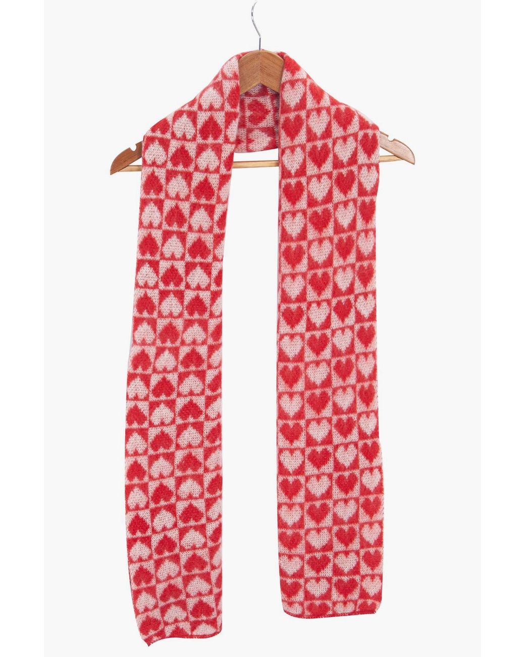 SARTA Red Heart Checkerboard Heavyweight Winter Scarf
