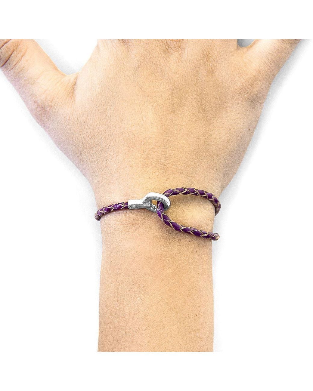 Anchor and Crew Brown Blake & Braided Leather Bracelet