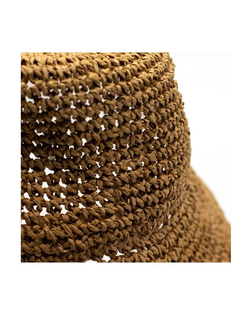 KDMD Metallic Nomad Sari Natural Coffee Packable Straw Floppy Sun Hat