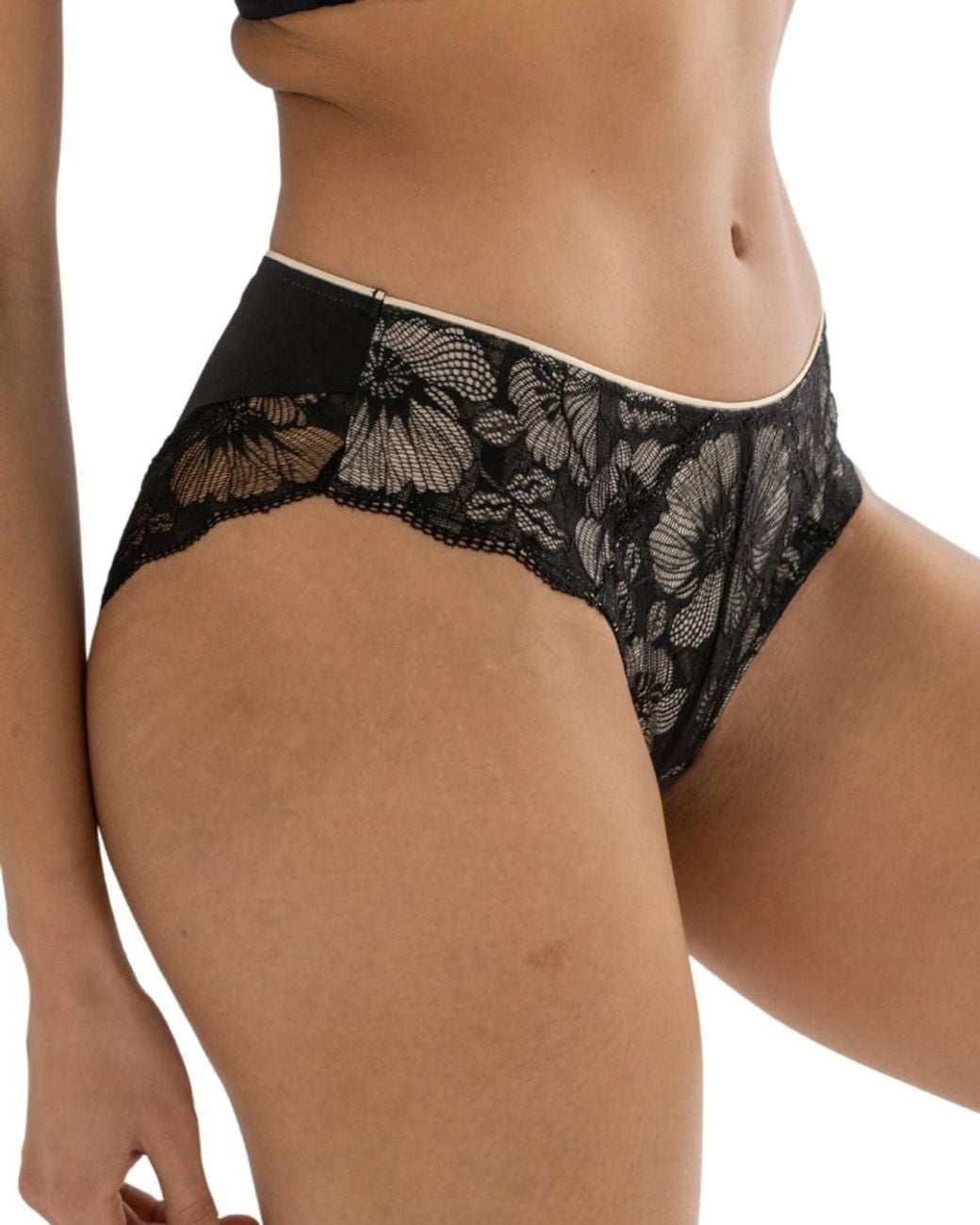 Pour Moi Black Atelier Lace Brazilian Brief