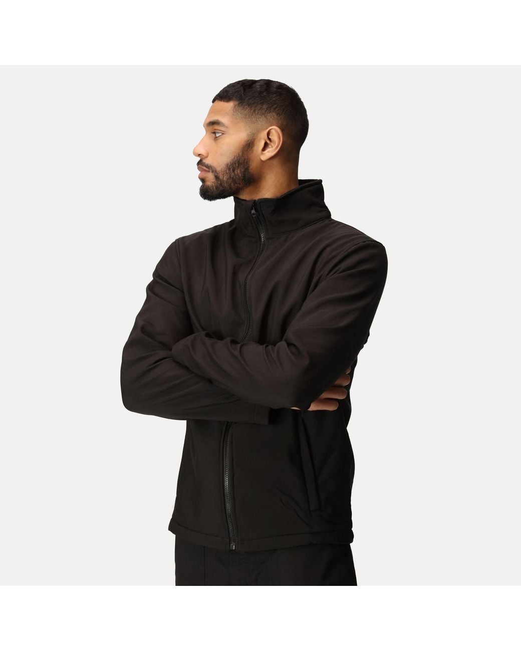 Regatta Black Ablaze Printable Softshell Jacket for men