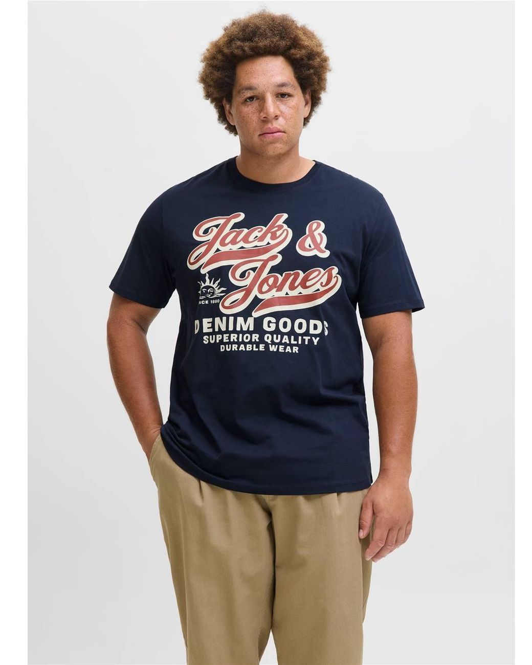 Jack & Jones Blue Logo Printed T-Shirt For for men