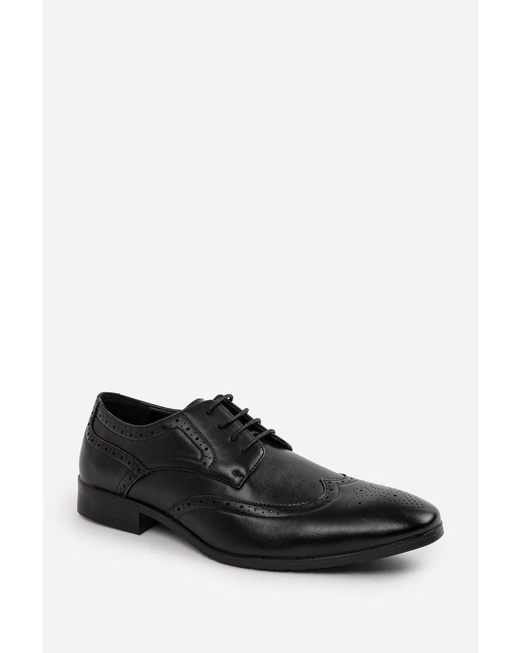 Where's That From Black 'Dominic' Lace Up Derby Textured Formal Dress Work Shoes for men