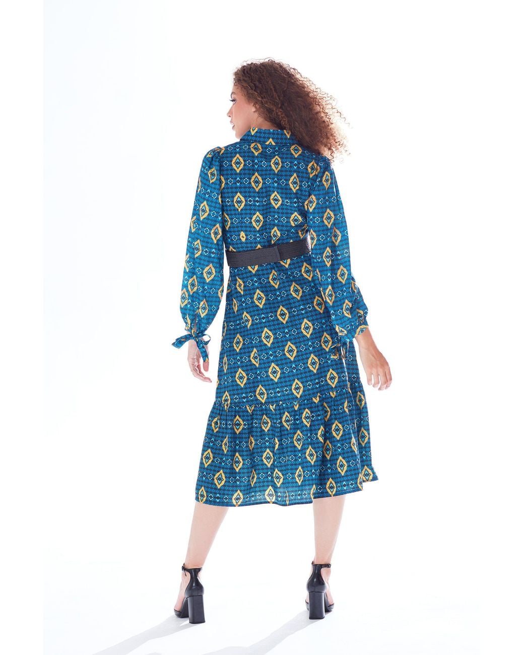 Liquorish Blue African Print Midi Dress