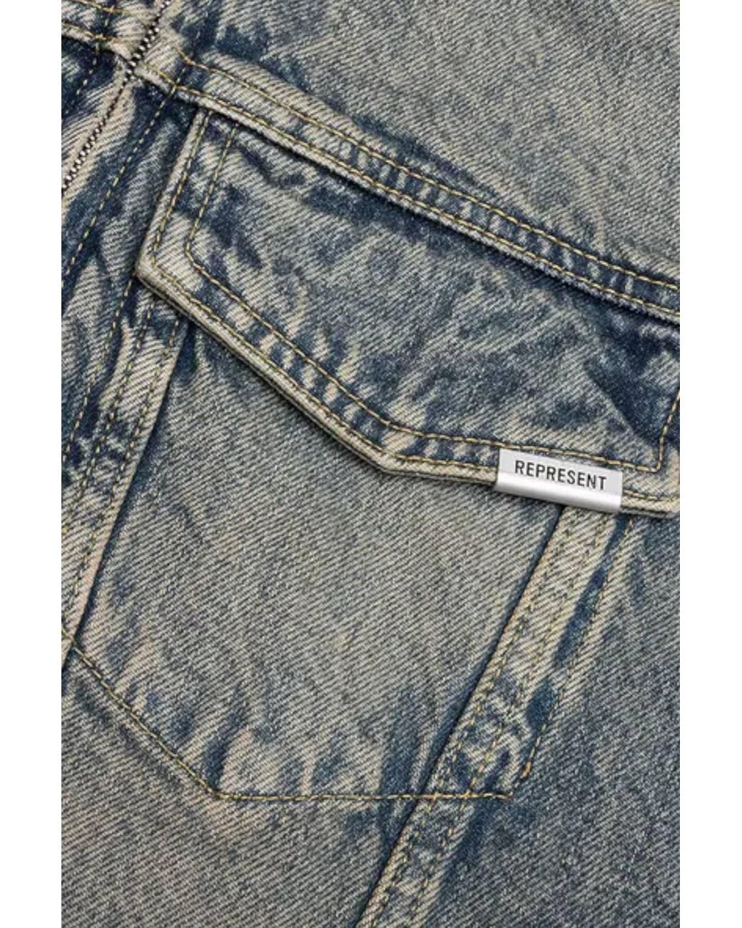 Represent Gray Clo R4 Denim Jacket Cream