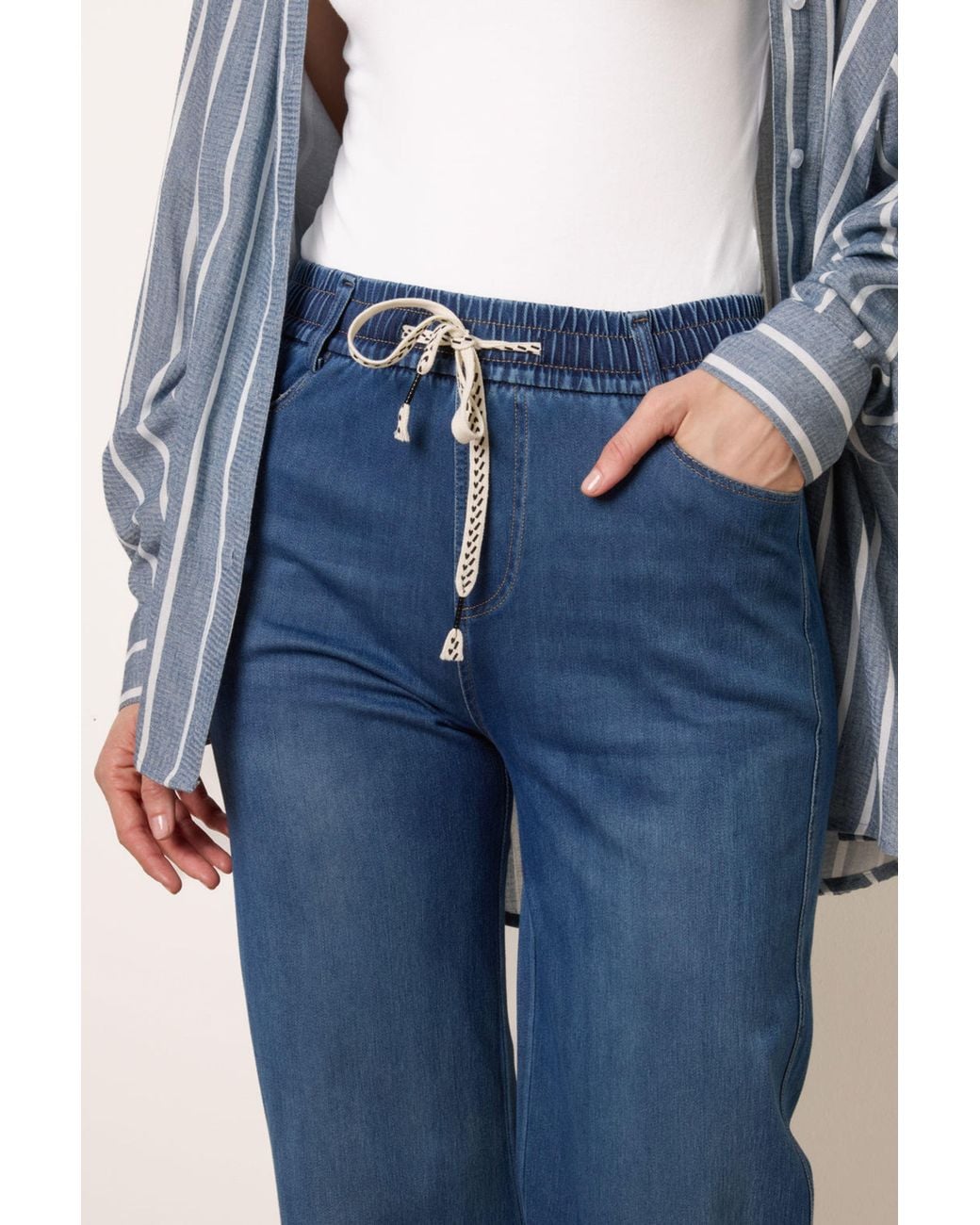 Blue Vanilla Blue Wide-Flared Button Up Jeans