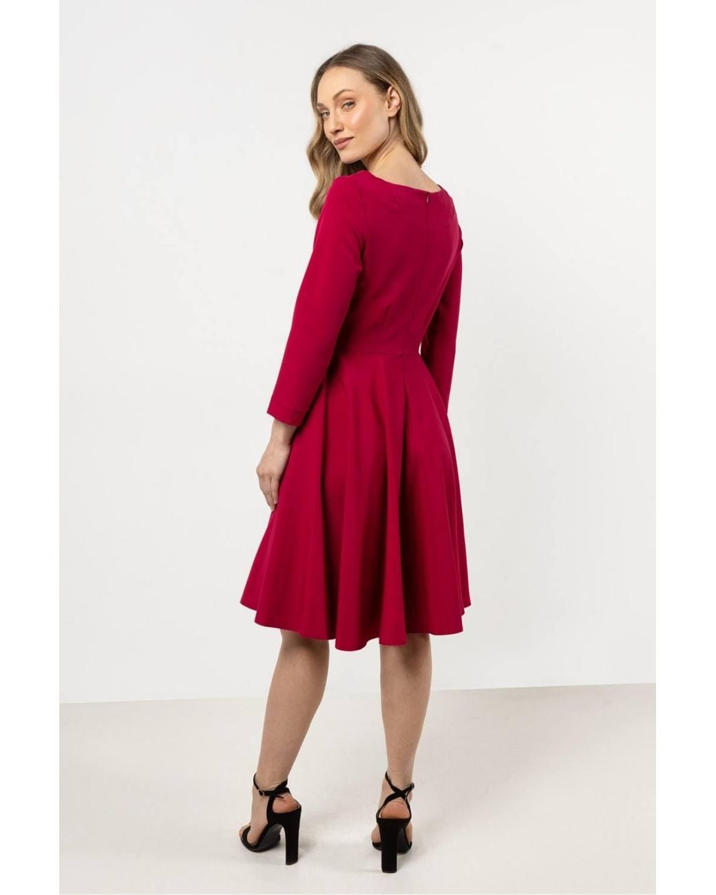 Love Lace Classic Modern Flared Day Dress With Buttons