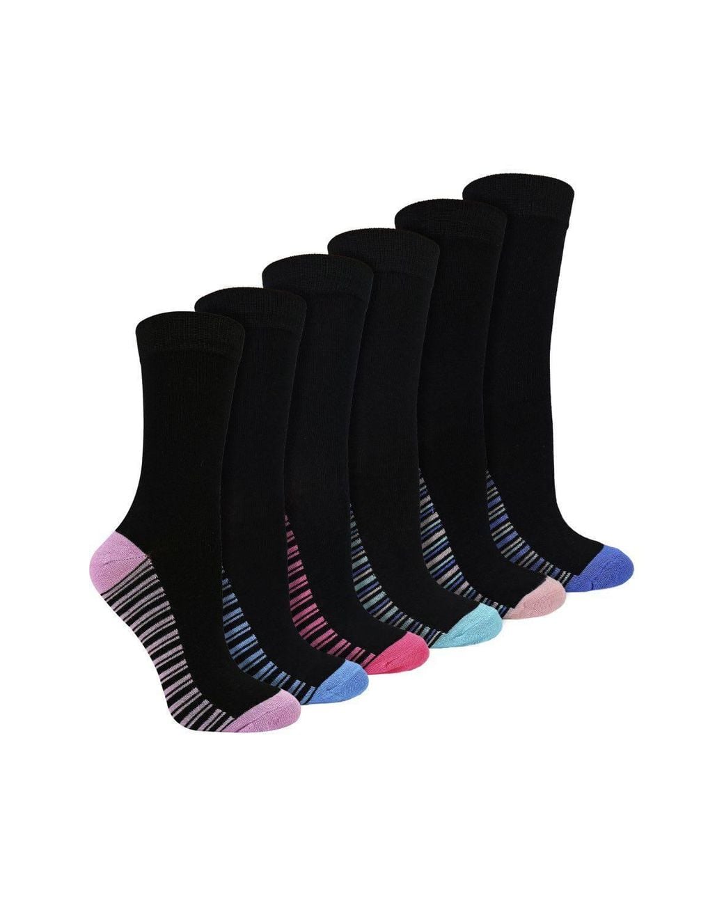 Sock Snob Black 6 Pack Bamboo Socks Soft Breathable Patterned Everyday Socks