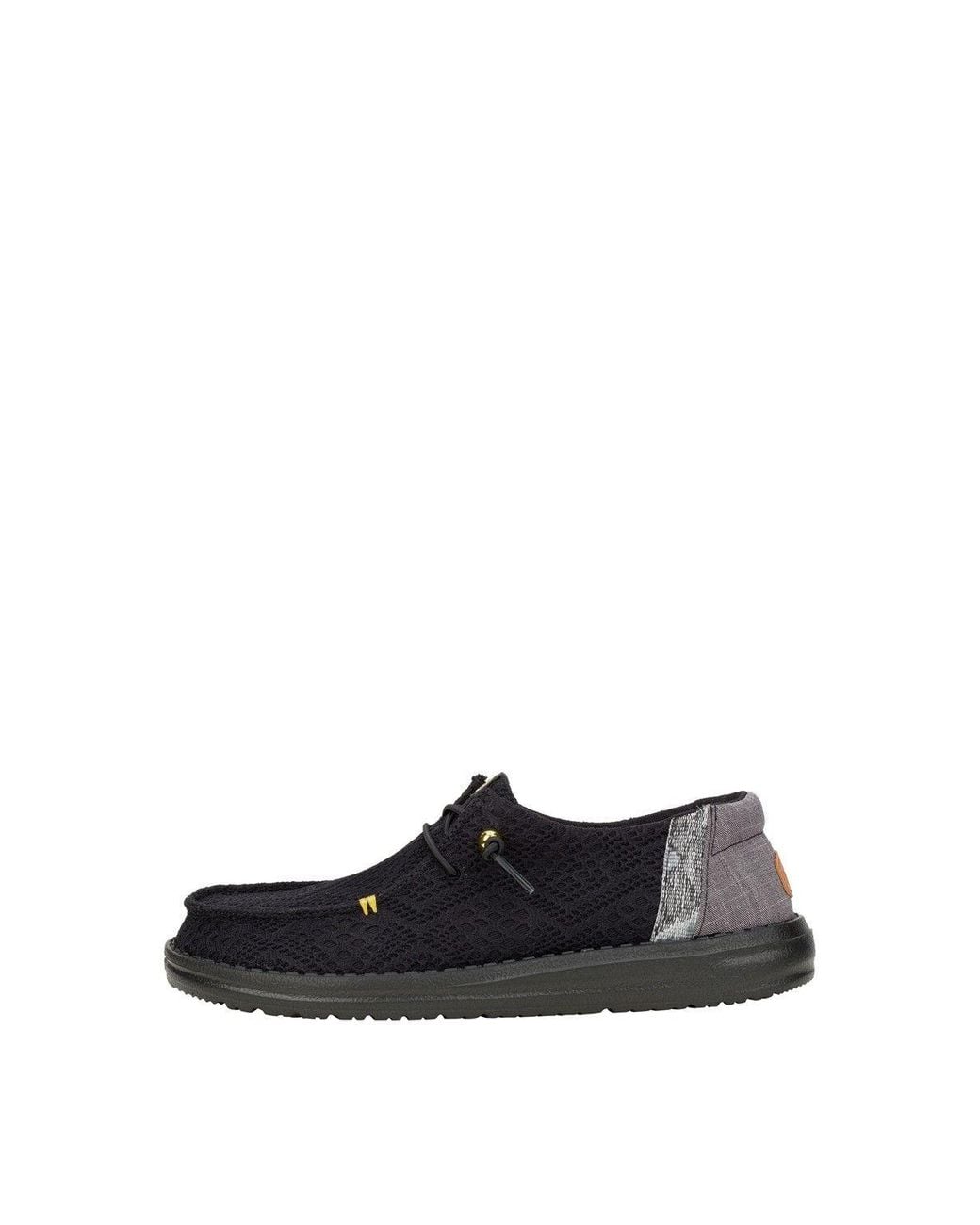 HeyDude Black Wendy Boho Crochet Shoes