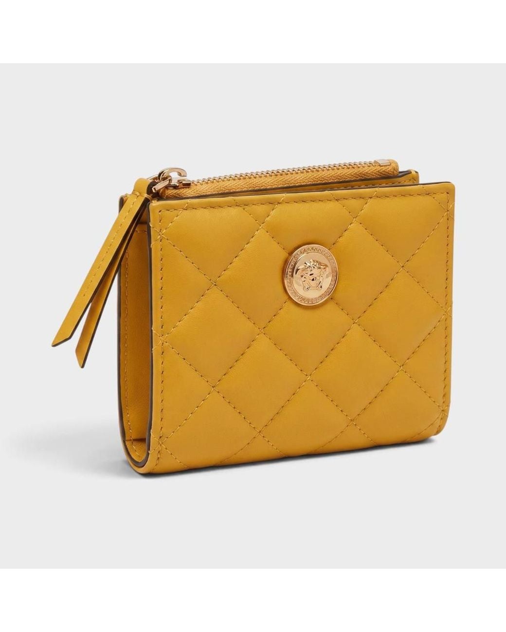 Versace Yellow Medusa Quilted Wallet