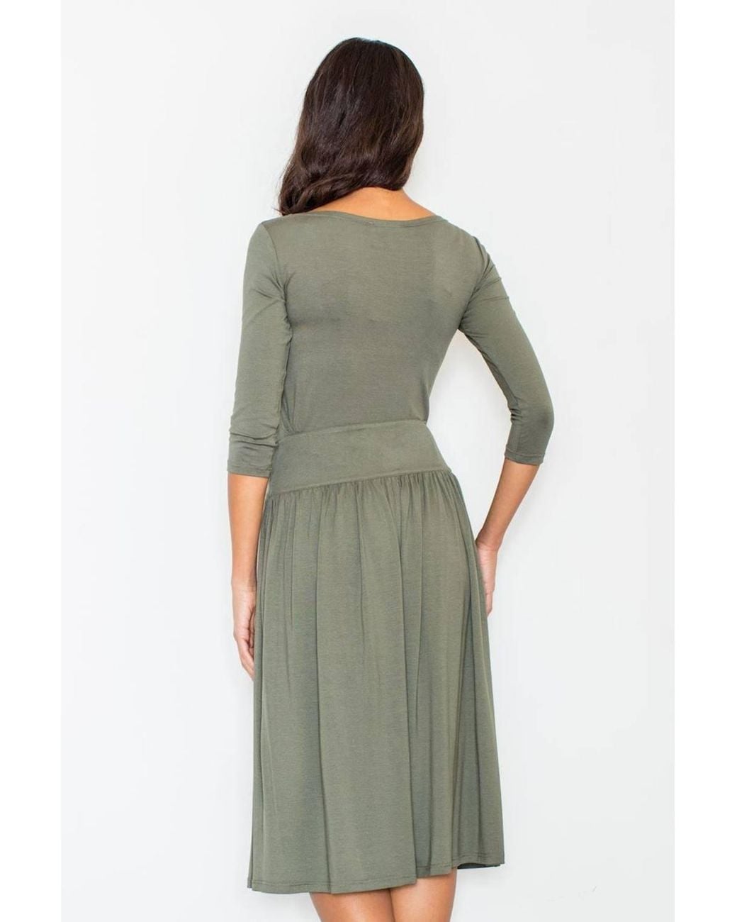 Love Lace Green Elegant Viscose Knit Blouse & Skirt Set