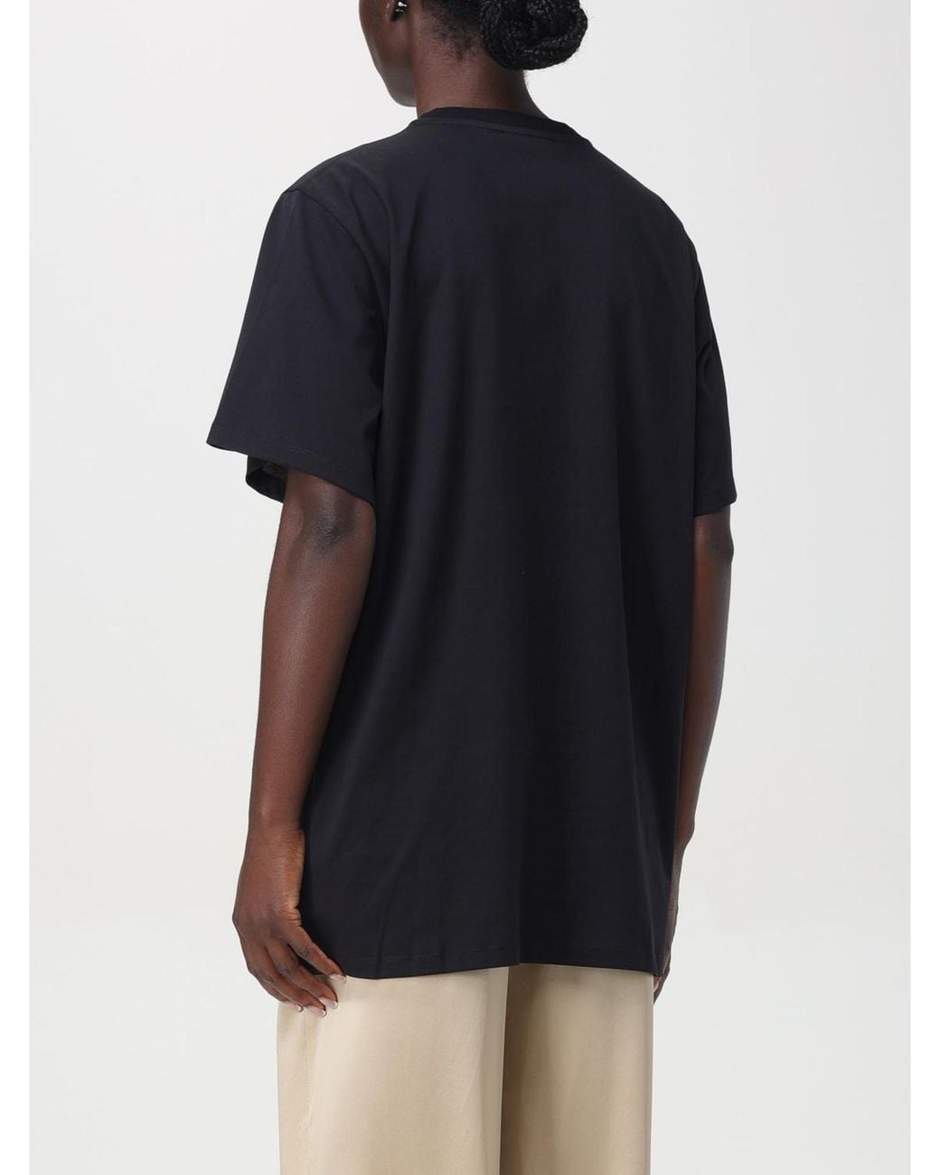 Max Mara Black Mm Logo Short Sleeve Tee Wo