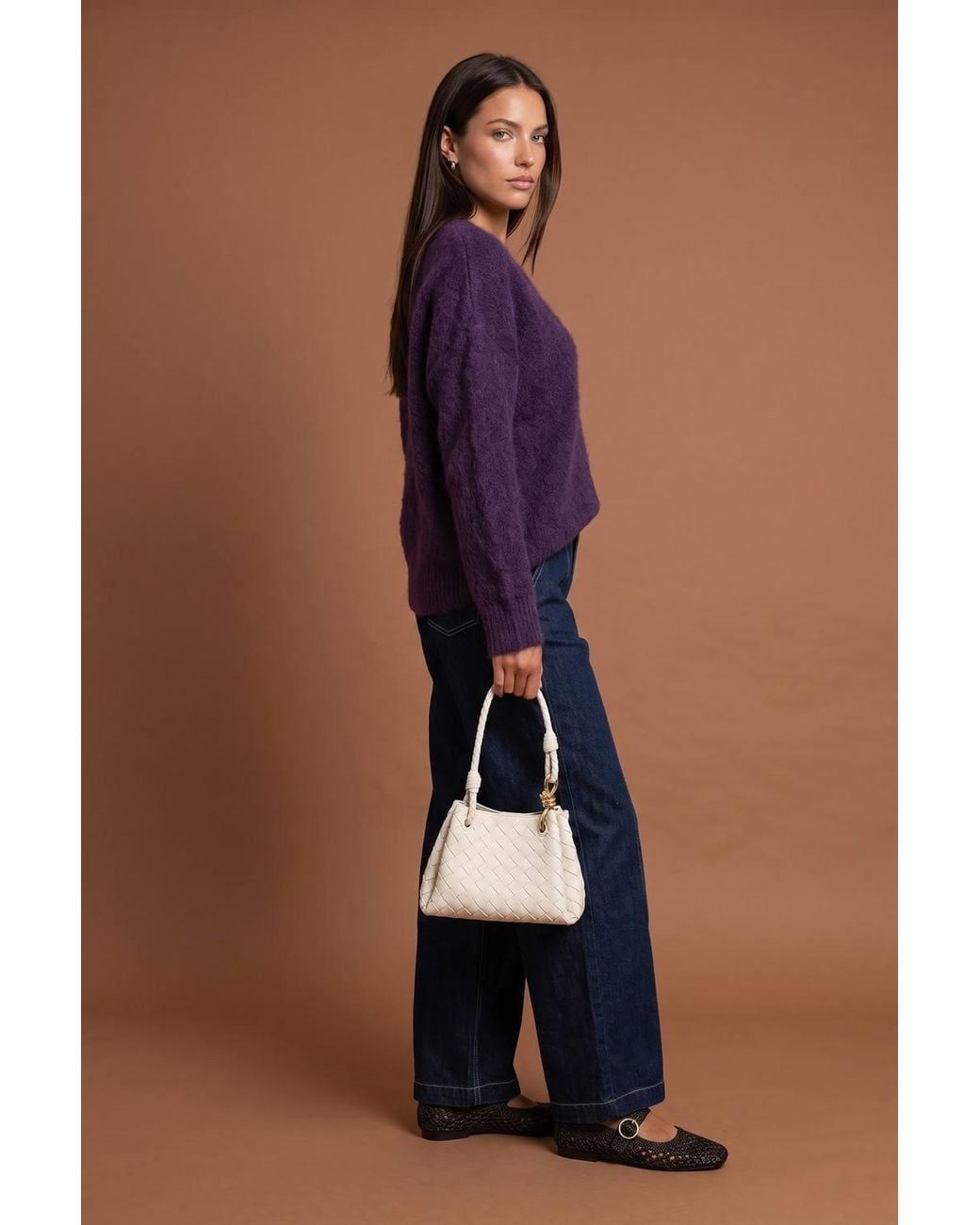 Urban Bliss Blue Wool Blend V Neck Jumper