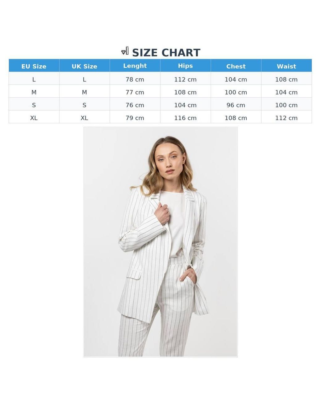 Love Lace White Cotton Striped Relaxed Collared Blazer