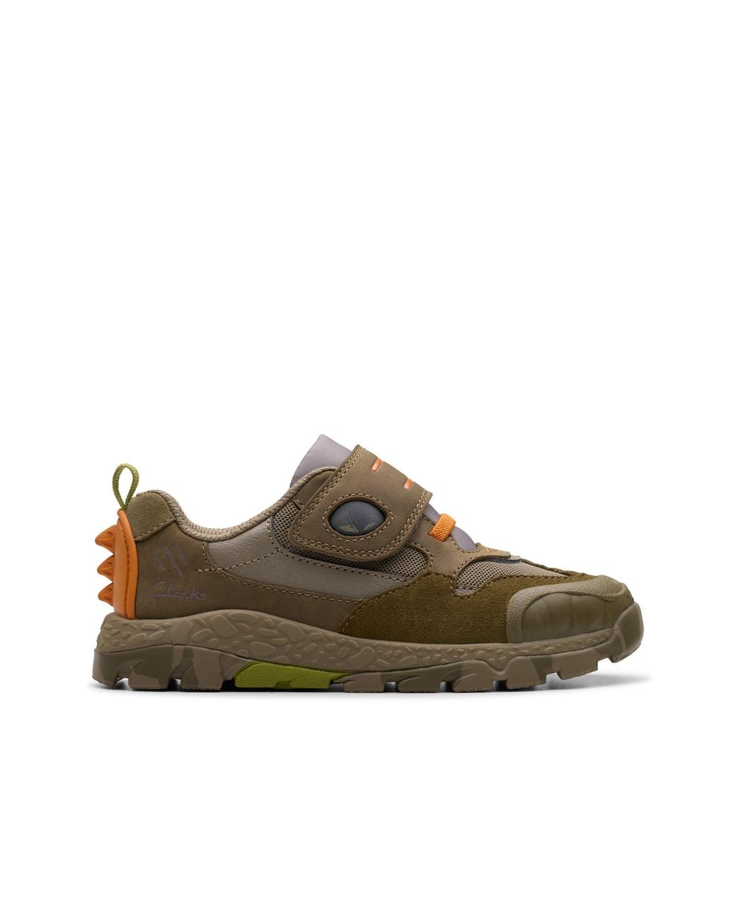 Clarks Brown Steggy 2 See Kid Khaki Trainers
