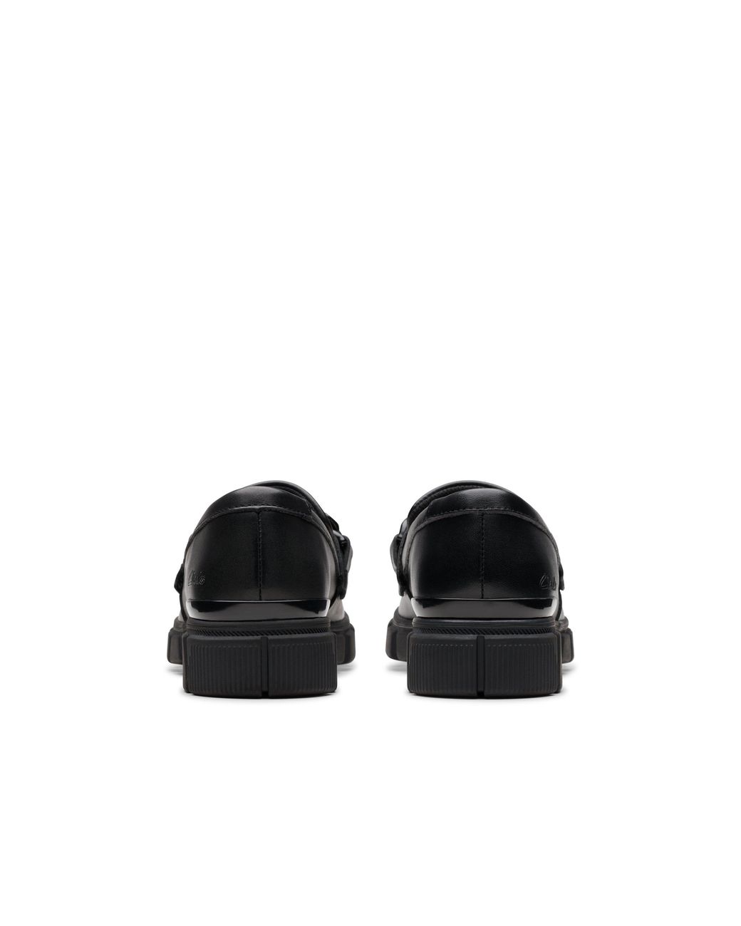 Clarks Black Evyn Walk Kid Leather Loafers, Slip Ons, School Shoes