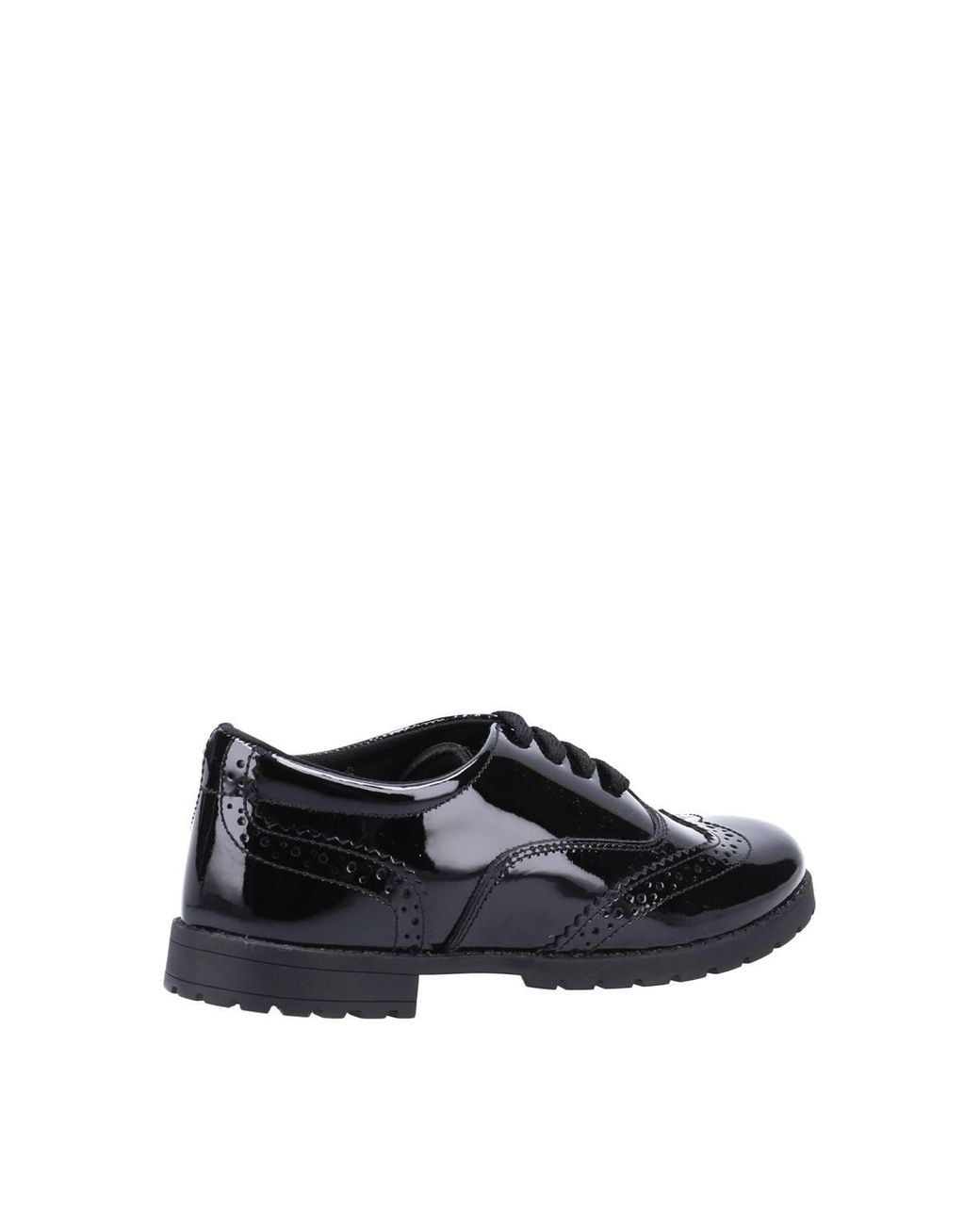 Hush Puppies Black 'Eadie Junior Patent' School Shoes