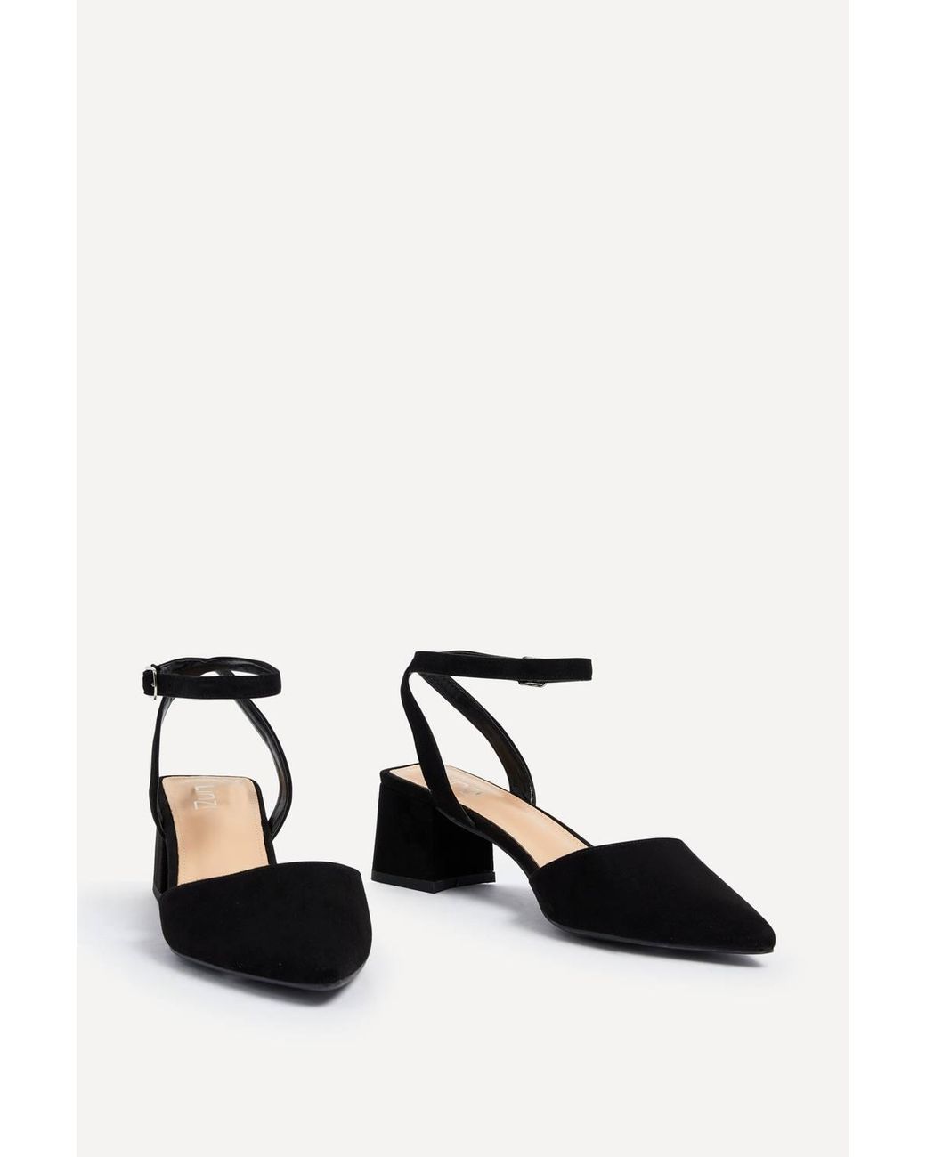Linzi White Suzy Wide Fit Faux Suede Court Heel