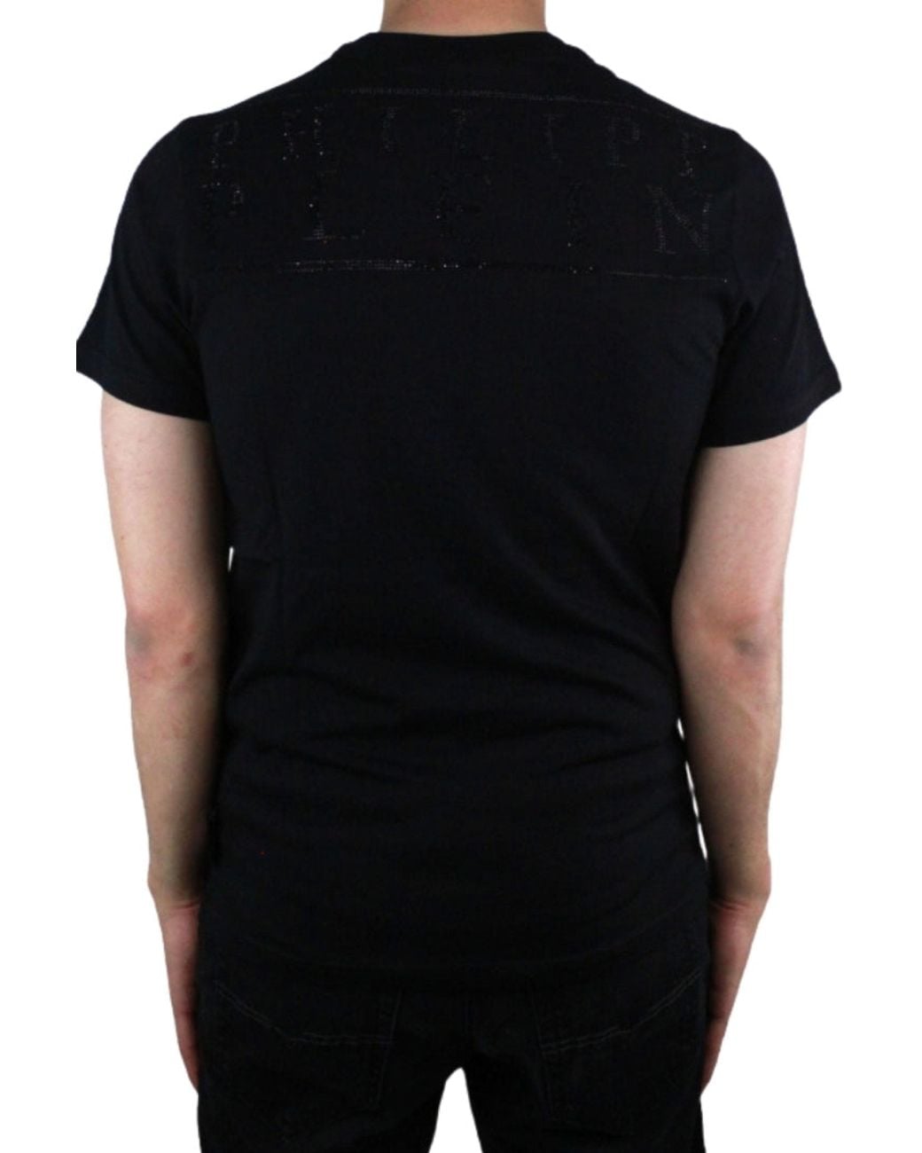 Philipp Plein Black Ghost- Short Sleeve Crew T-Shirt for men