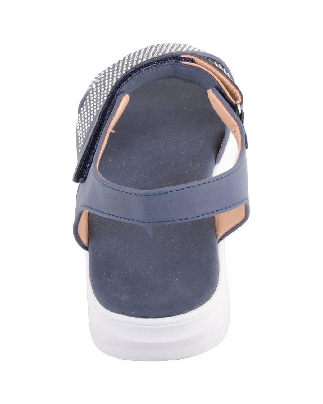 Absolute Footwear Blue Sequin Diamante Touch & Close Summer Holiday Evening Sandals