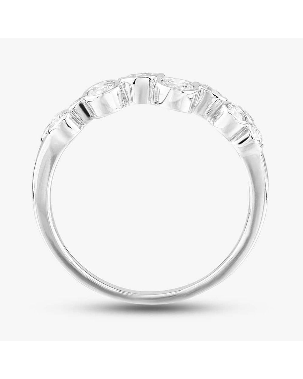 T.H.Baker White 18Ct 0.66Ct Brilliant Cut Diamond Half Eternity Ring R24183Gw18Dd