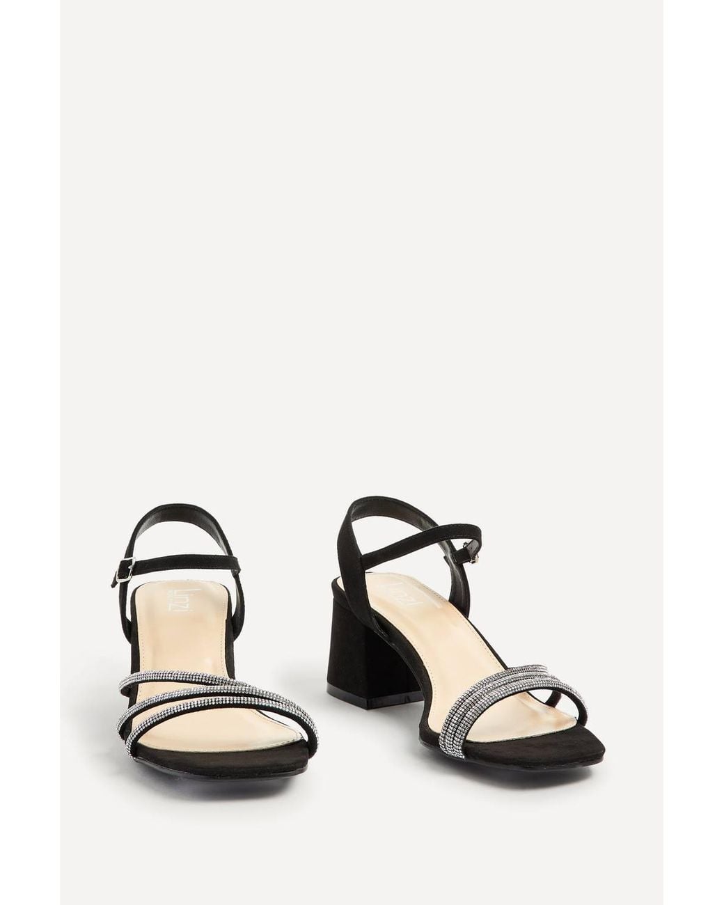 Linzi Black Mariah Wide Fit Diamante Heels