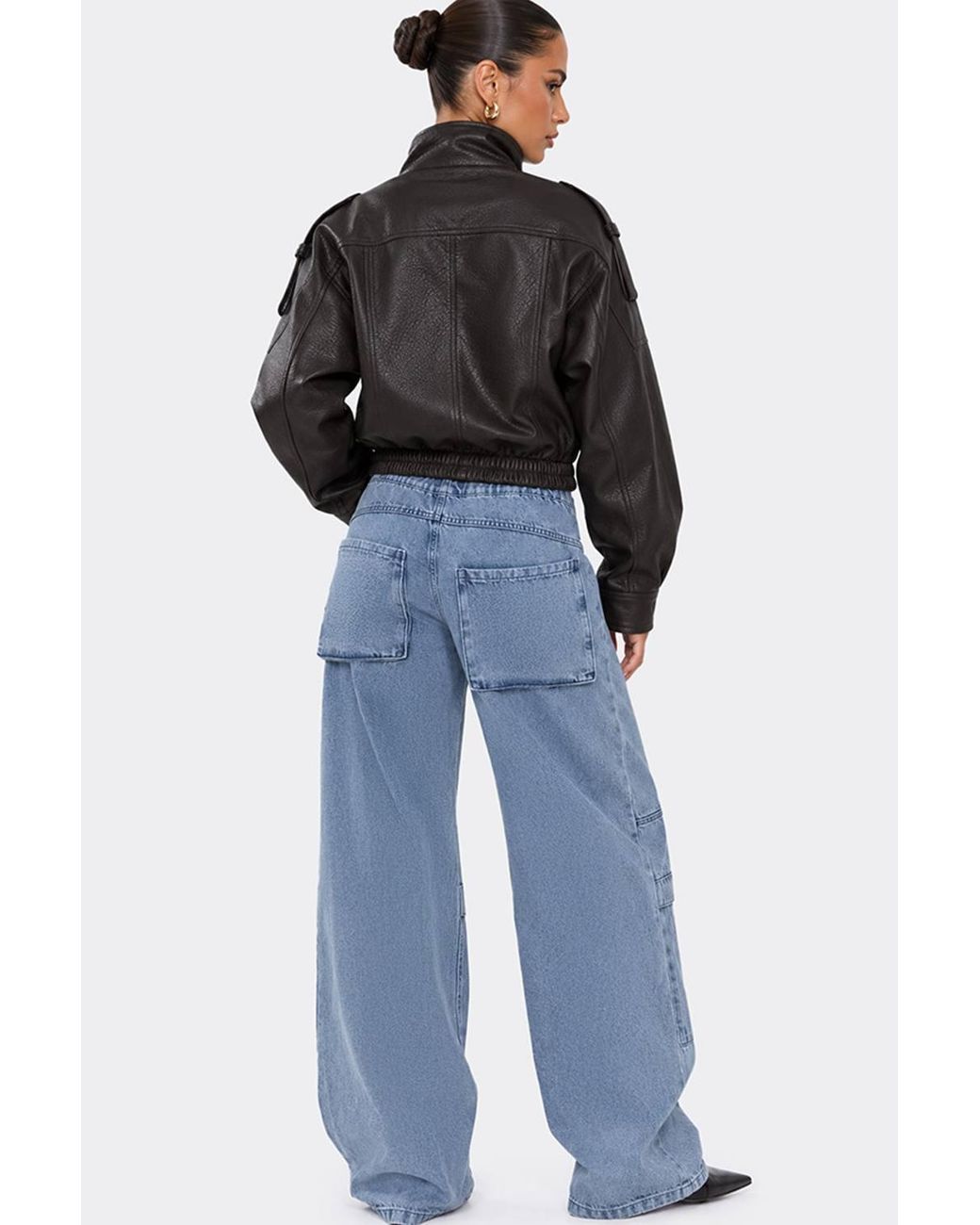 EGO Blue Wide Leg Denim Trousers
