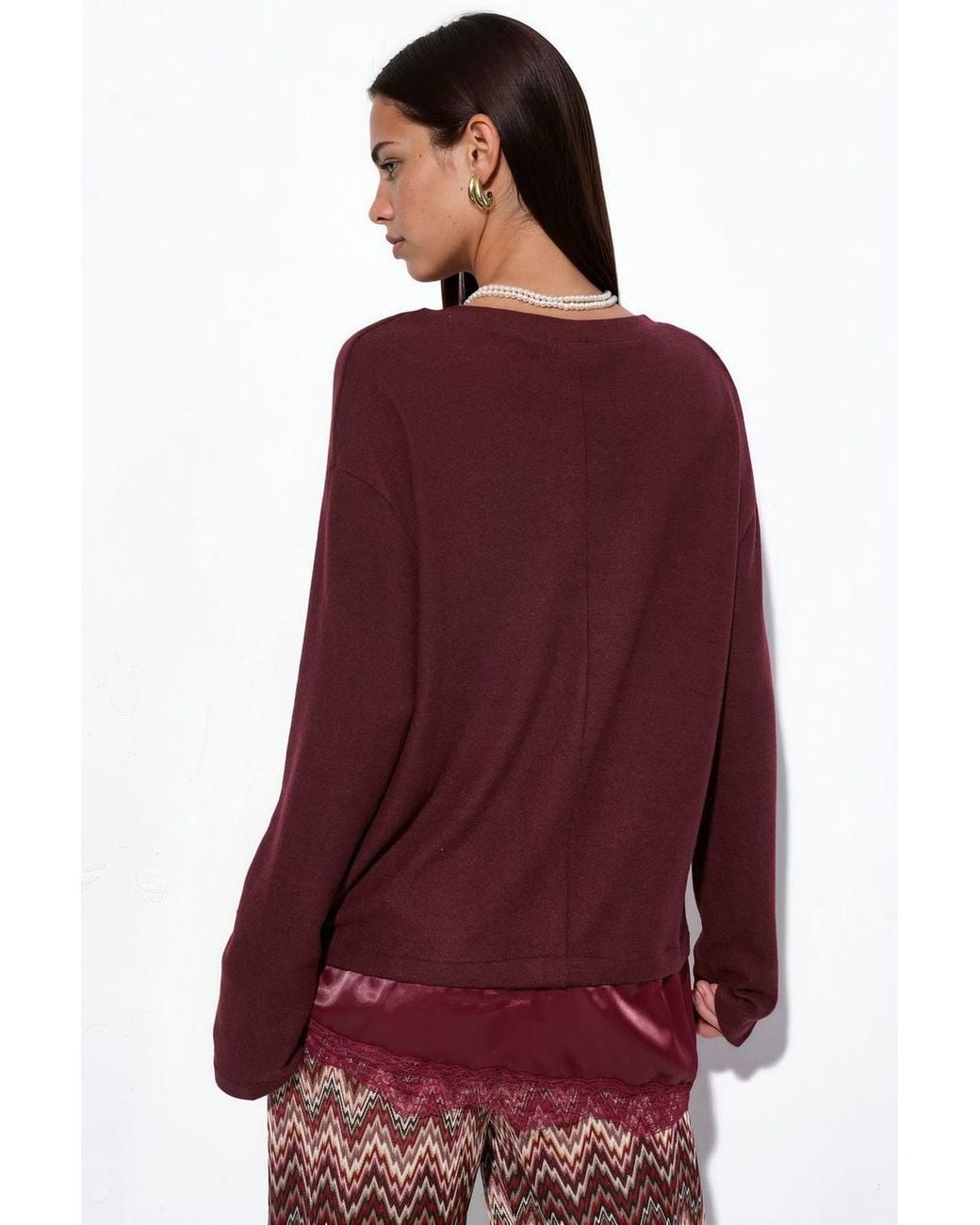 Busem Red V-Neck Knit Sweater