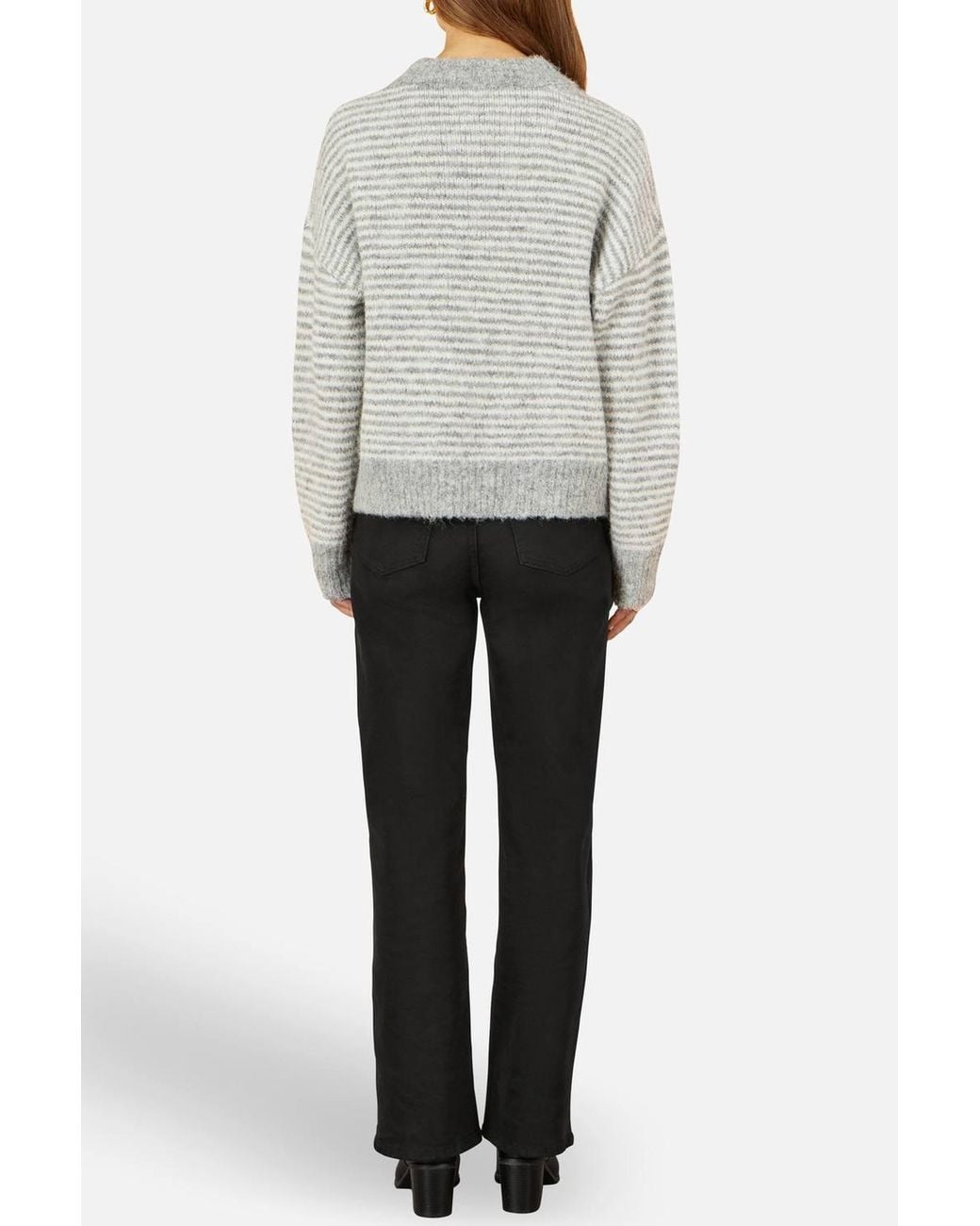 Yumi' Blue Striped Relaxed Fit Jumper With Flowers