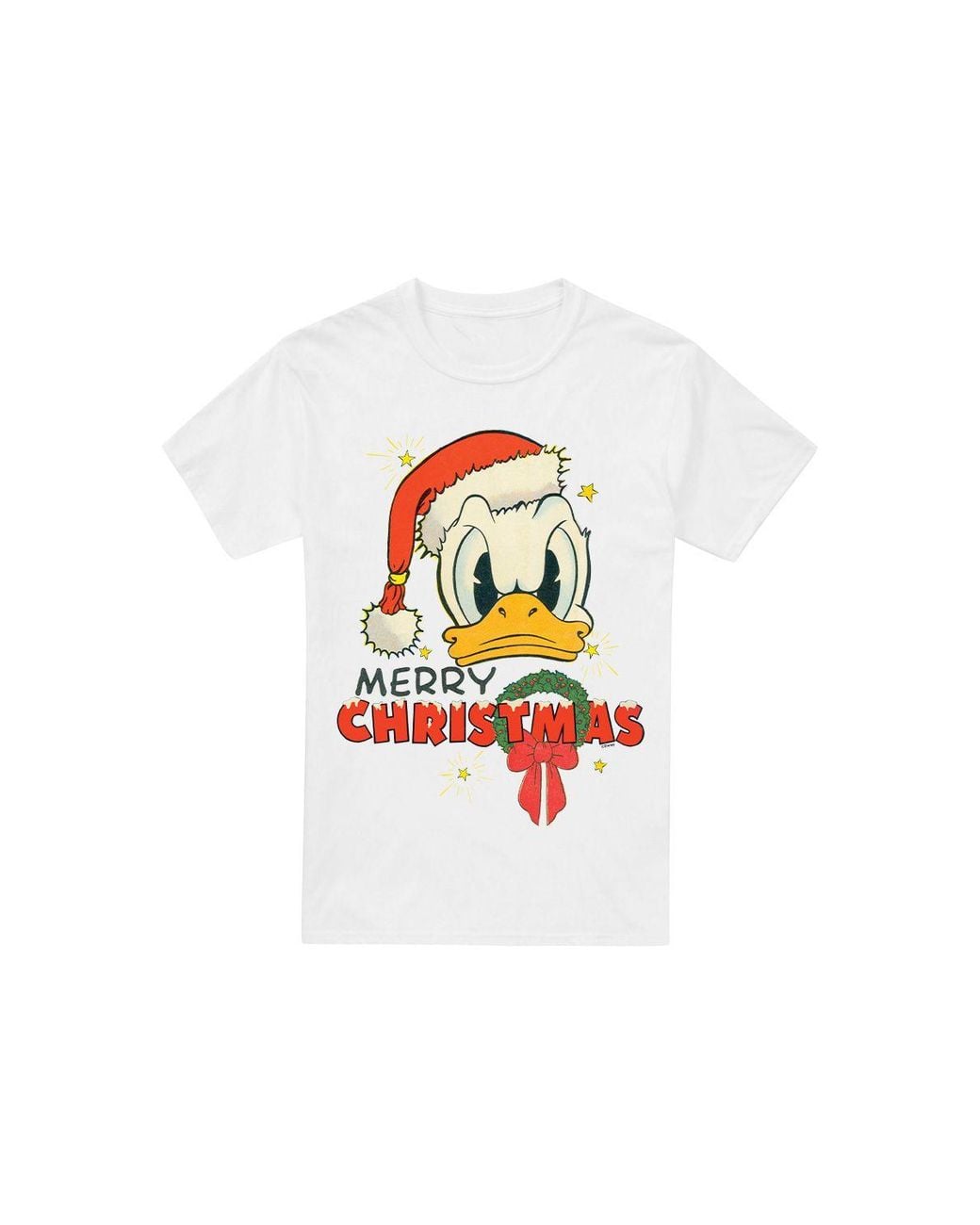 Disney White Donald Duck Christmas T-Shirt for men