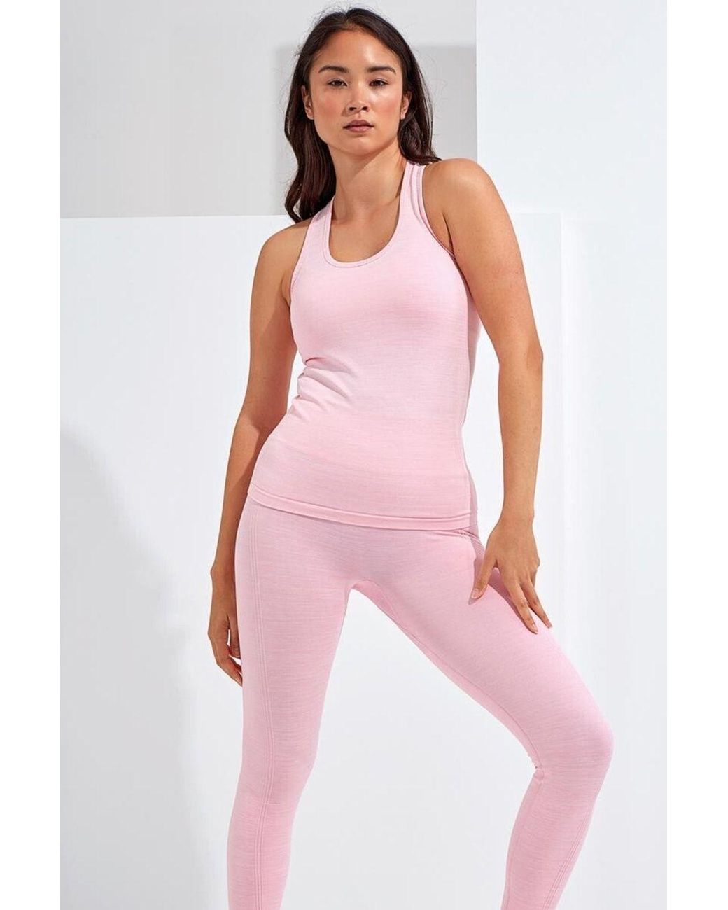 Tridri Pink Multi Sport Melange Seamless 3D Vest