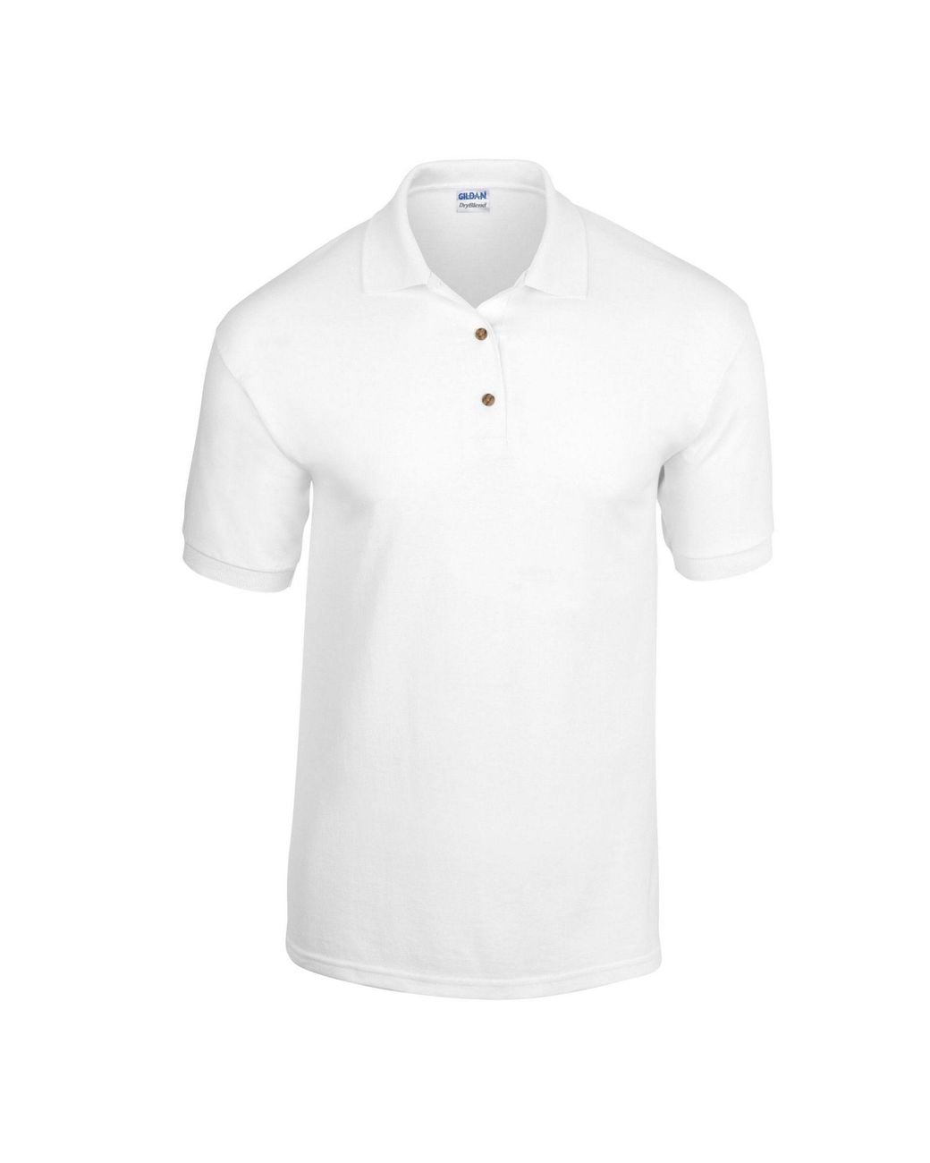 Gildan White Knitted Dryblend Jersey Polo Shirt for men
